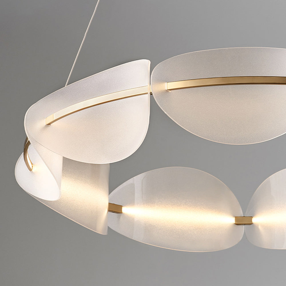 Bella Lampada a Sospensione Metallo Bianco Anello Moderna