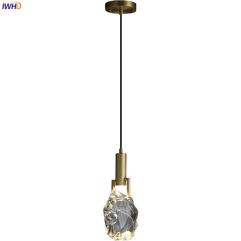 Kristy Moderno Goccia Cristallo Lampade a Sospensione Ottone