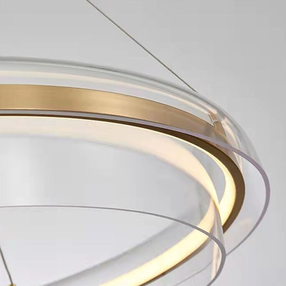 Arisha Lampade a Sospensione Metallo Oro Annulare Minimalista LED Soggiorno/Camera da Letto