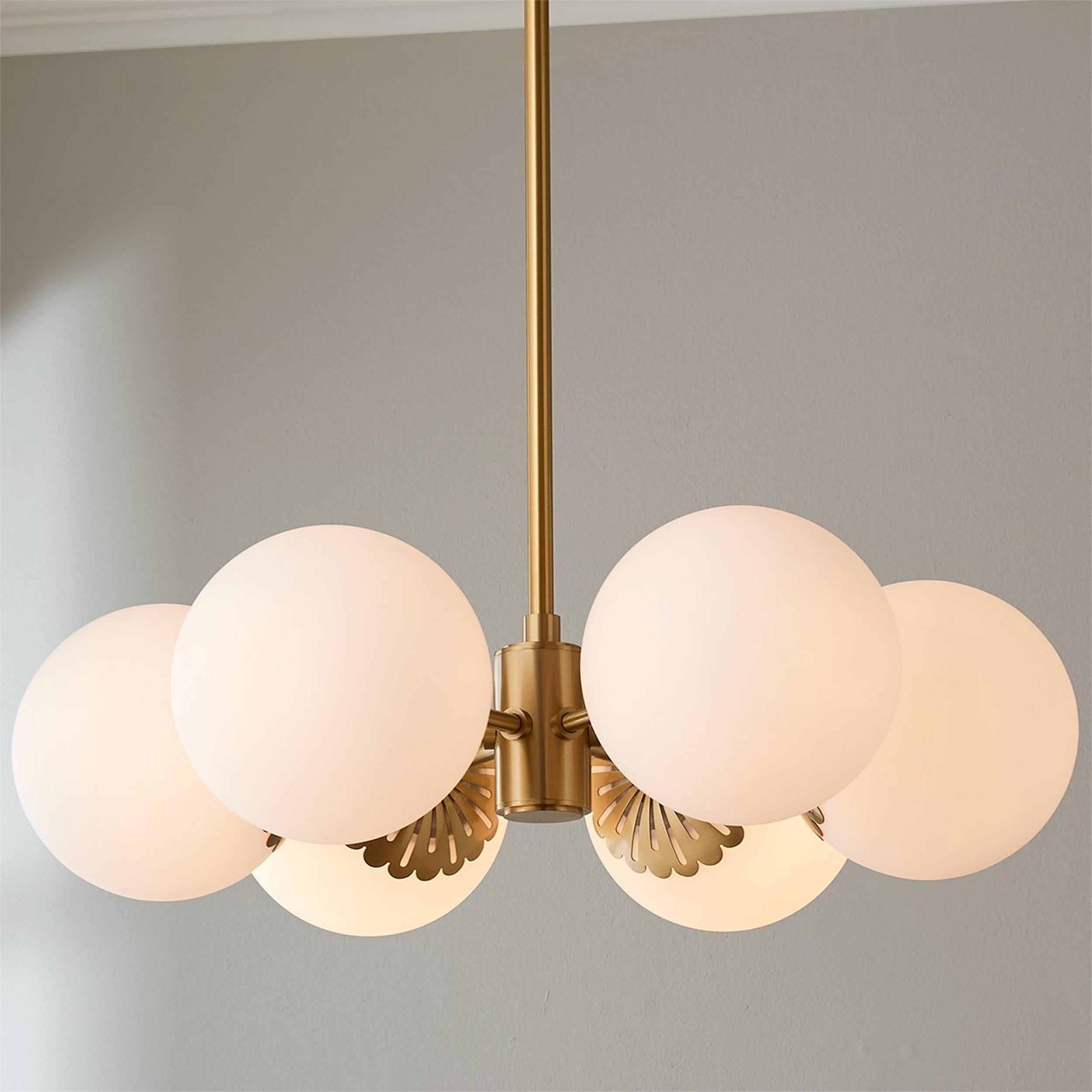Whisper Modern Minimalist Globe Brass Glass Chandelier - Lamp Copper