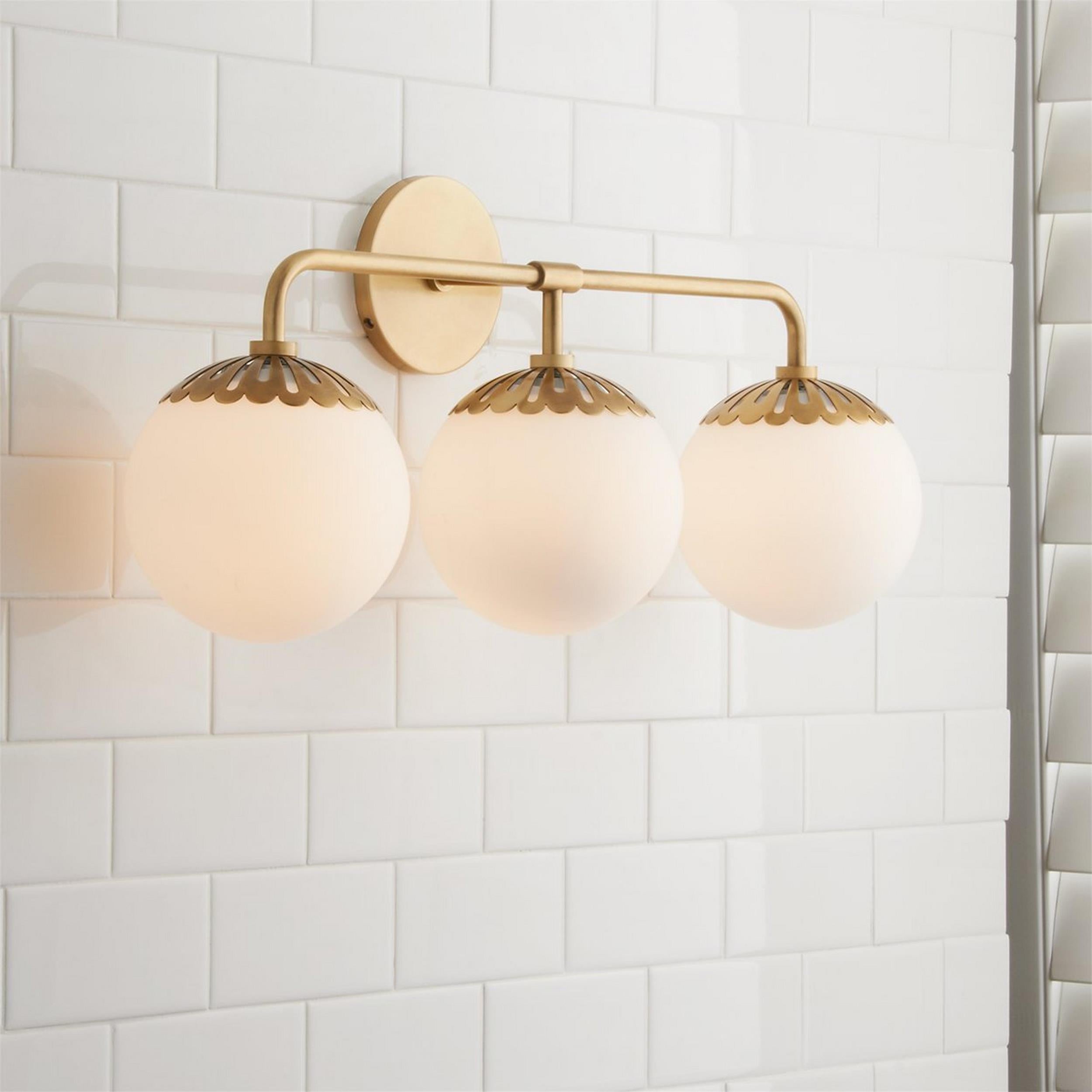 Aegis Modern Minimalist Globe Brass Glass Sconce Wall Lamp - Lamp Copper
