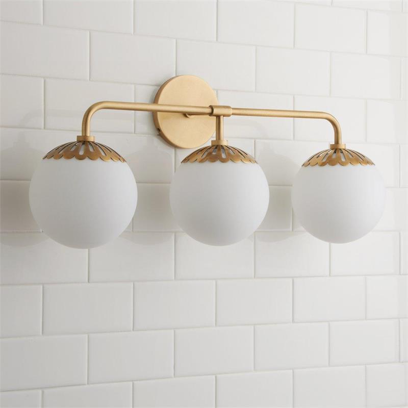 Aegis Modern Minimalist Globe Brass Glass Sconce Wall Lamp - Lamp Copper