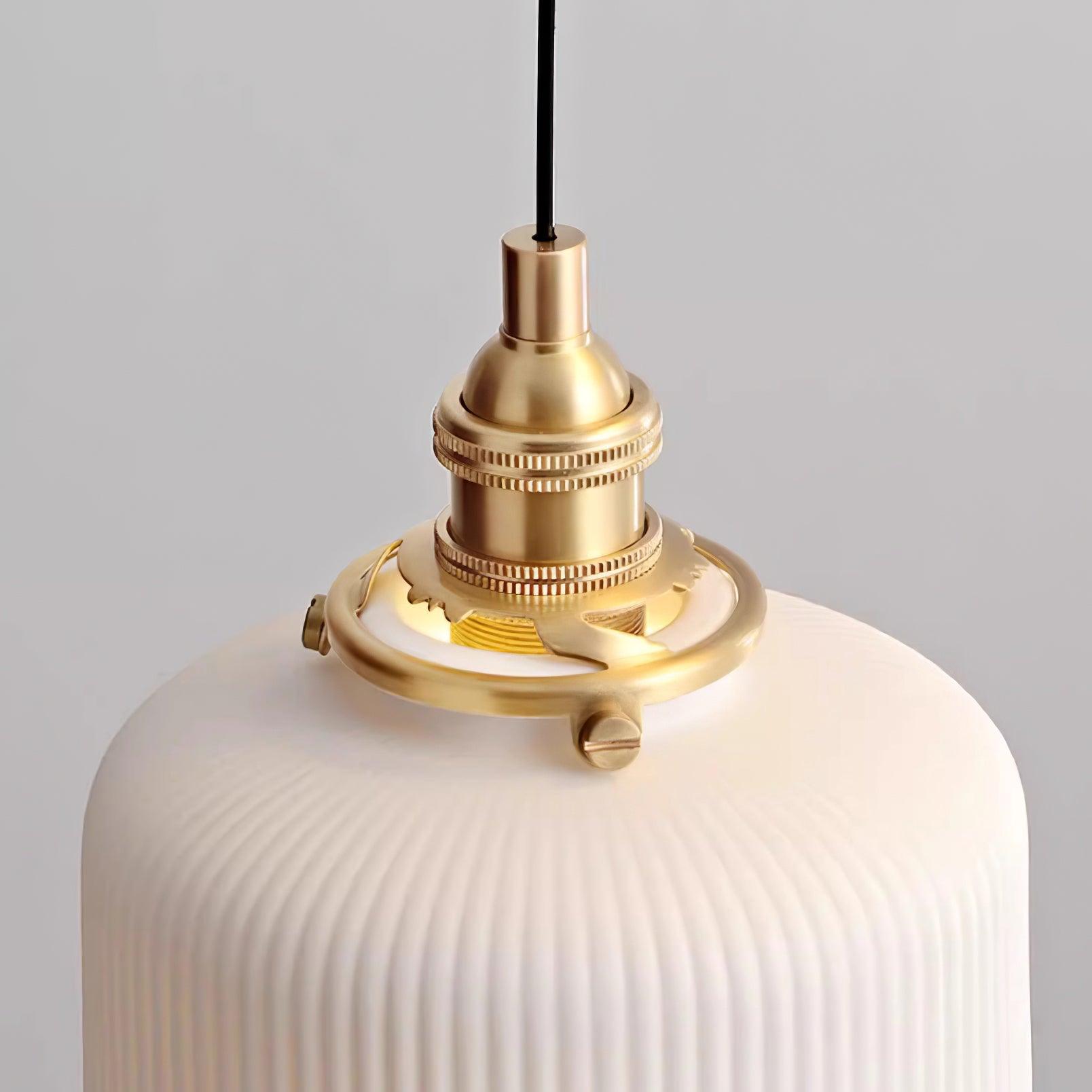 Pendant Lamp Ribbed Ceramic Shade - Letslighting