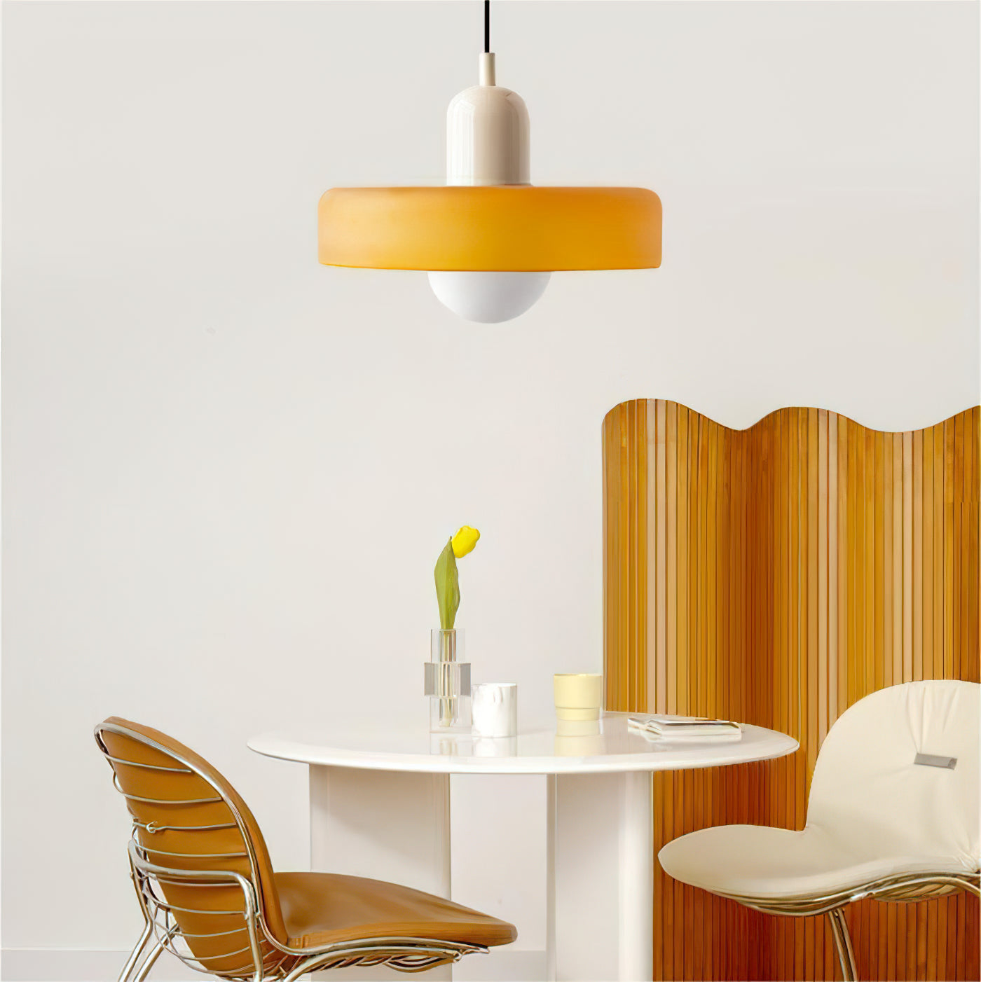 Ideal Modern Minimalist Disc Orb Glass Pendant Lamp - Lamp Copper