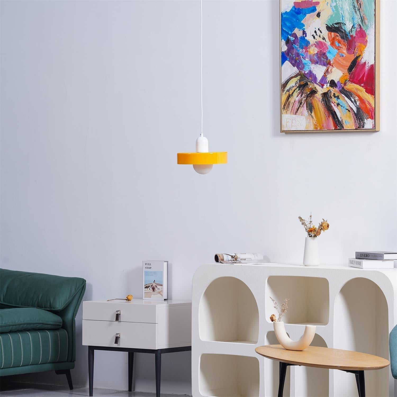 Ideal Modern Minimalist Disc Orb Glass Pendant Lamp - Lamp Copper