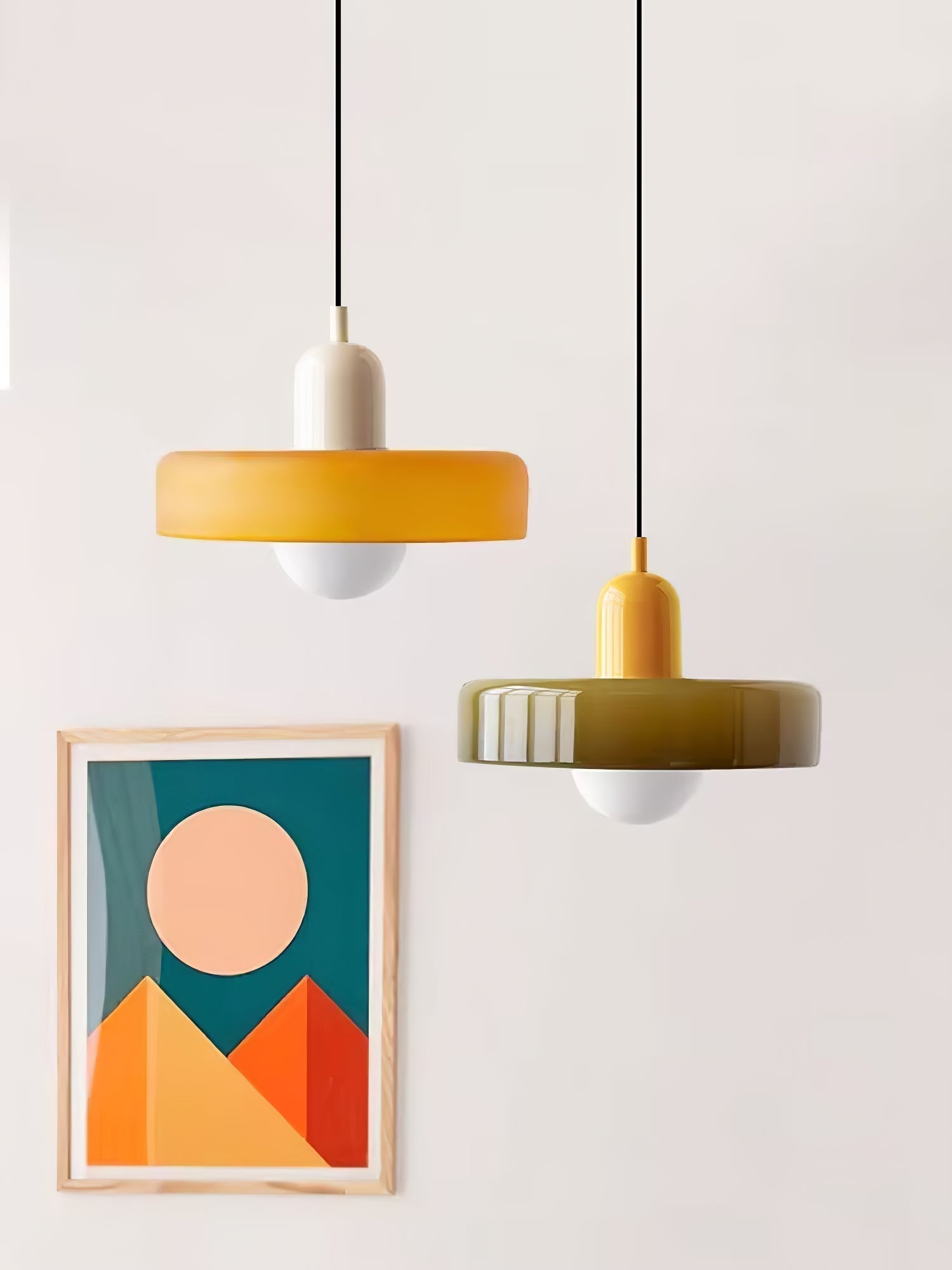 Ideal Modern Minimalist Disc Orb Glass Pendant Lamp - Lamp Copper