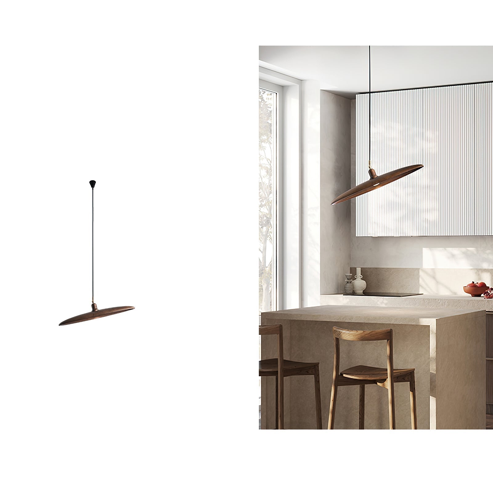 Zelirira Blade Wood Pendant Light - Blowlighting