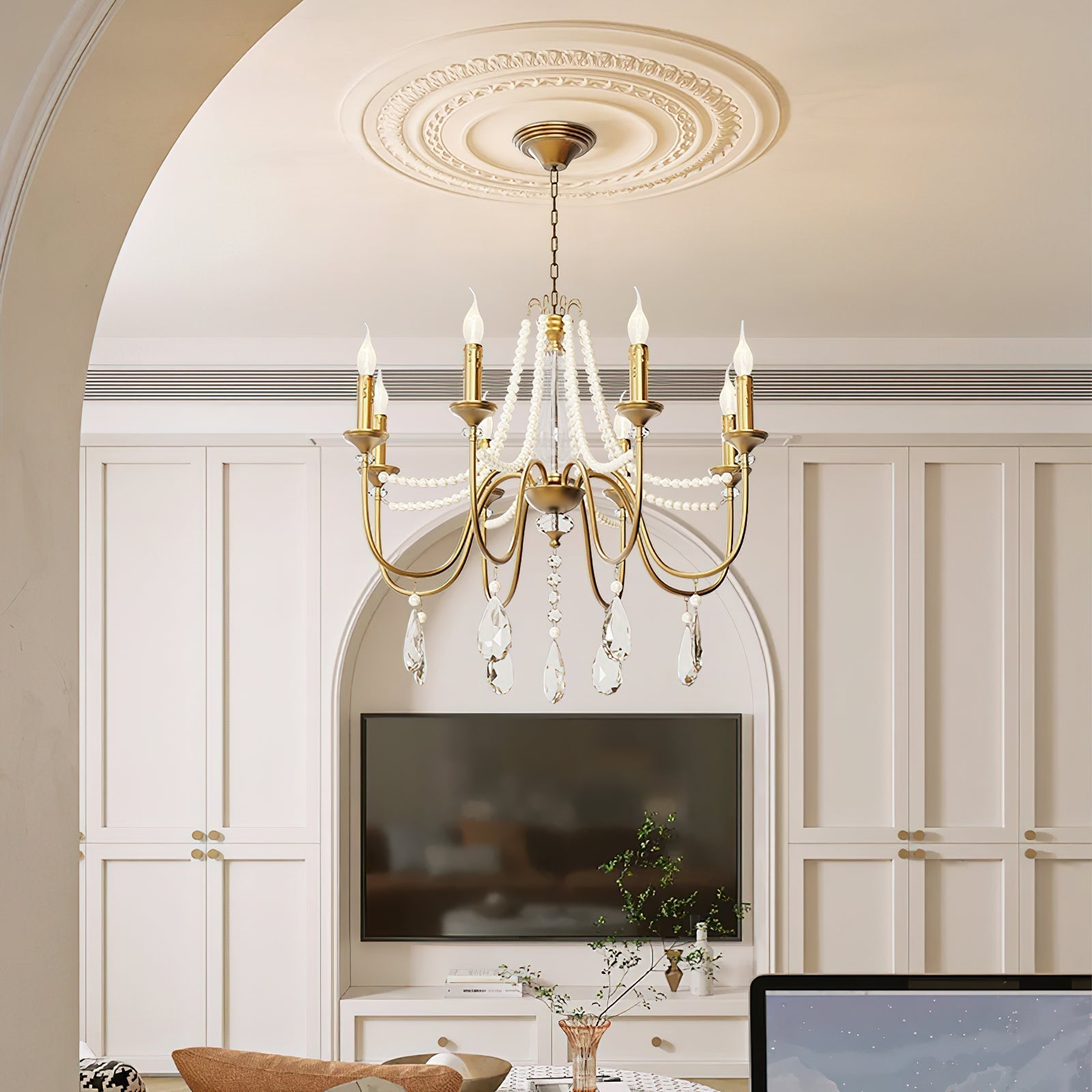 Mote Postmodern Luxury Brass Crystal Chandelier - Lamp Copper