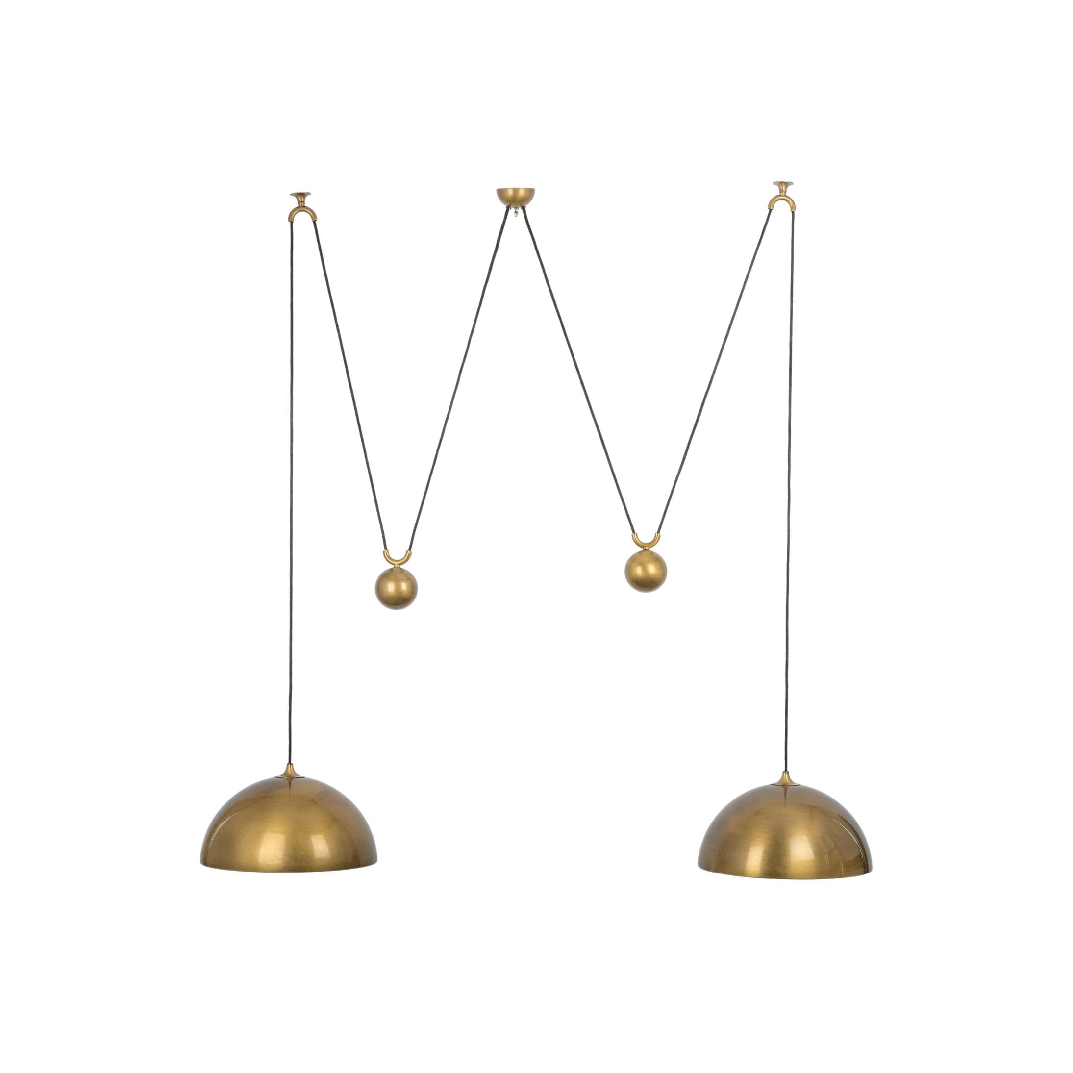 Omen Modern Minimalist Dome Balance Brass Metal Pendant Lamp - Lamp Copper