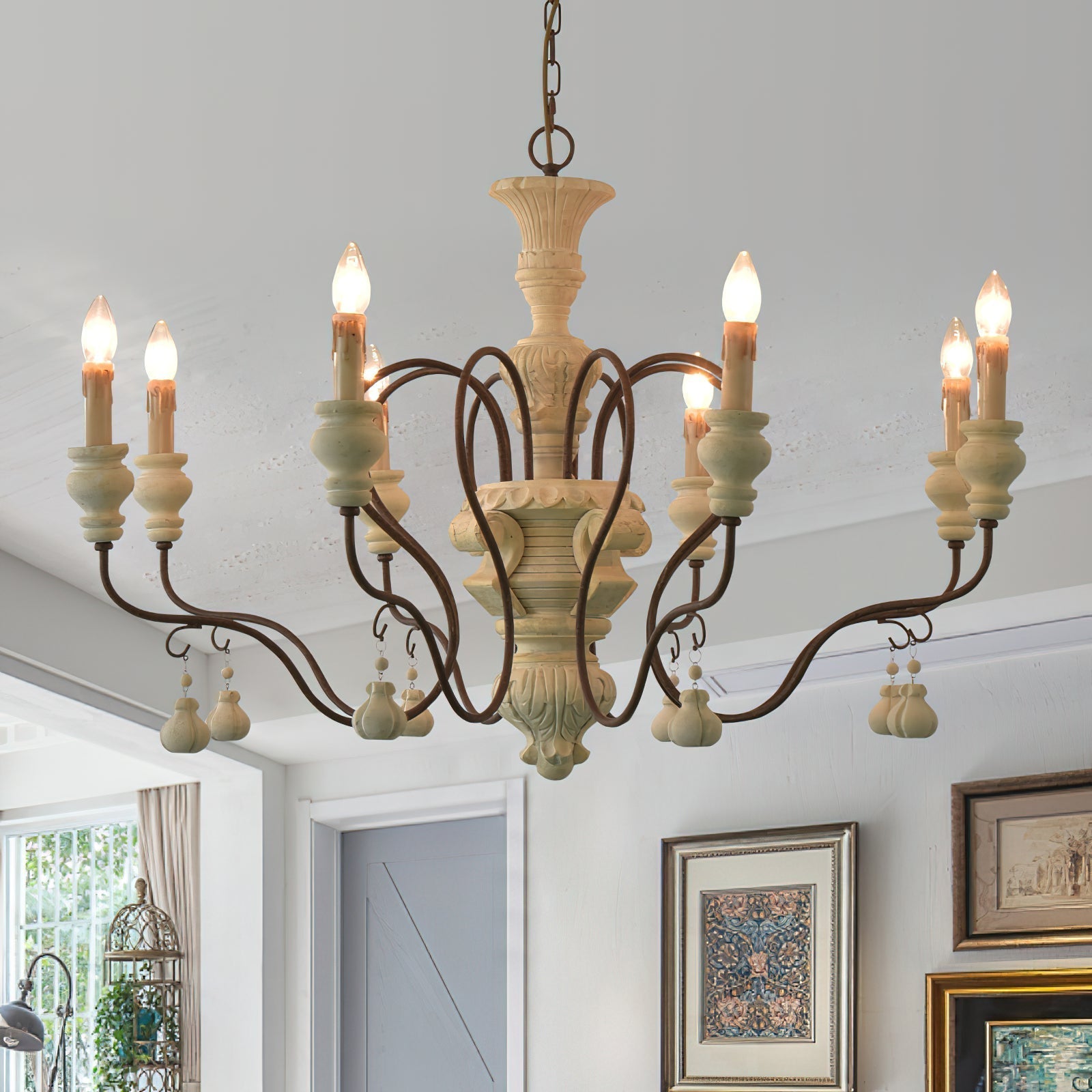 Quartz Postmodern Luxury Country Wooden Metal Chandelier - Lamp Copper