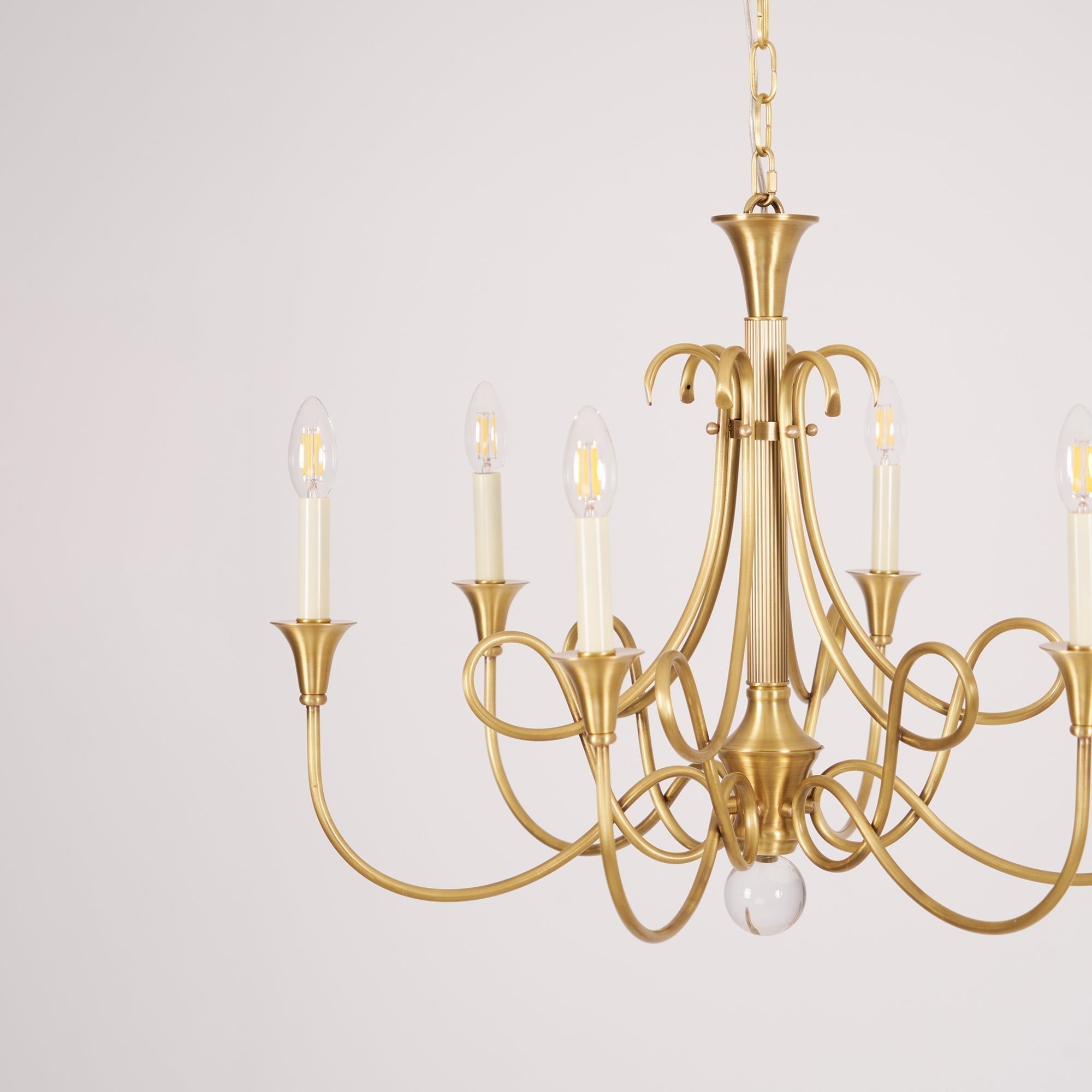 Braid Vintage Double Twist Brass Crystal Chandelier - Lamp Copper