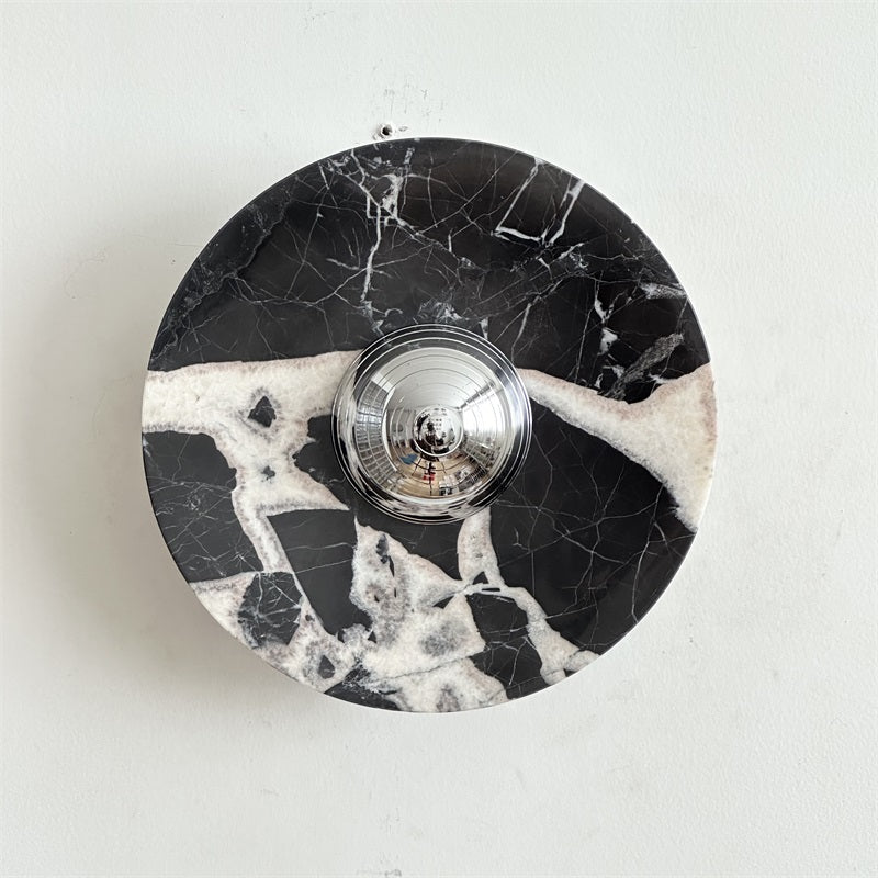 Alba Modern Minimalist Chrome Marble Metal Wall Lamp - Lamp Copper