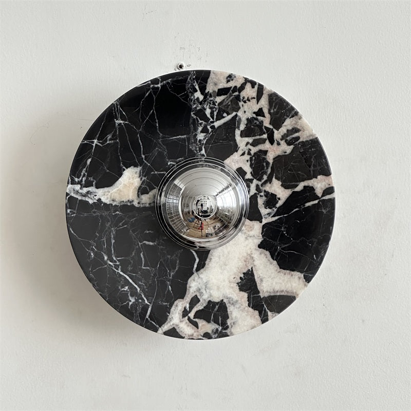 Alba Modern Minimalist Chrome Marble Metal Wall Lamp - Lamp Copper