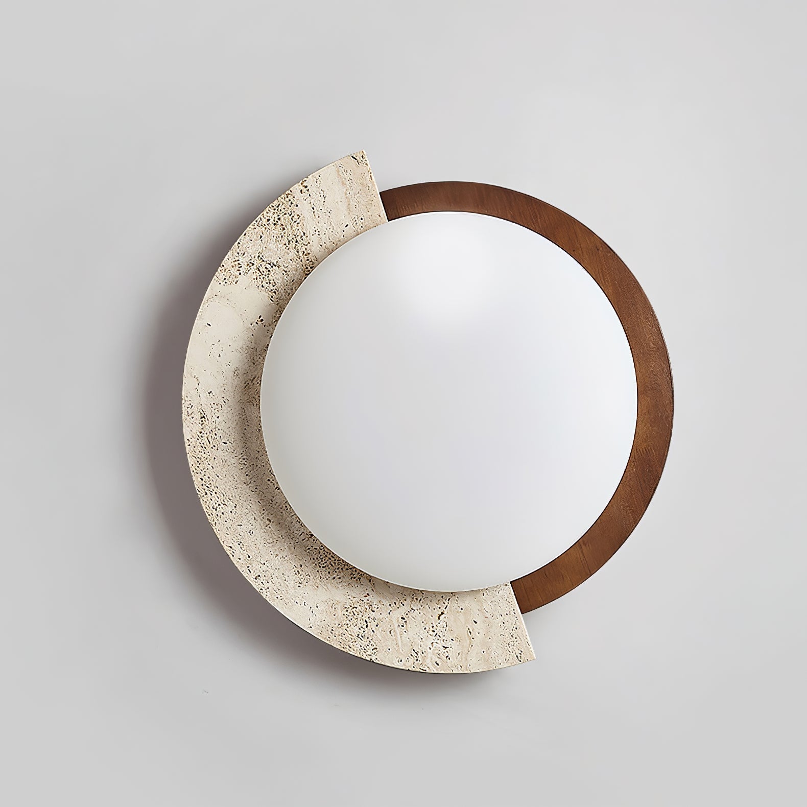 Ivnoran Arc-Rim Travertine Ceiling Light - Neutralighting