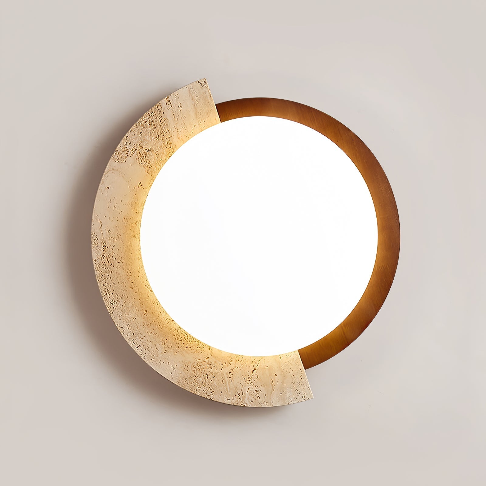 Ivnoran Arc-Rim Travertine Ceiling Light - Neutralighting