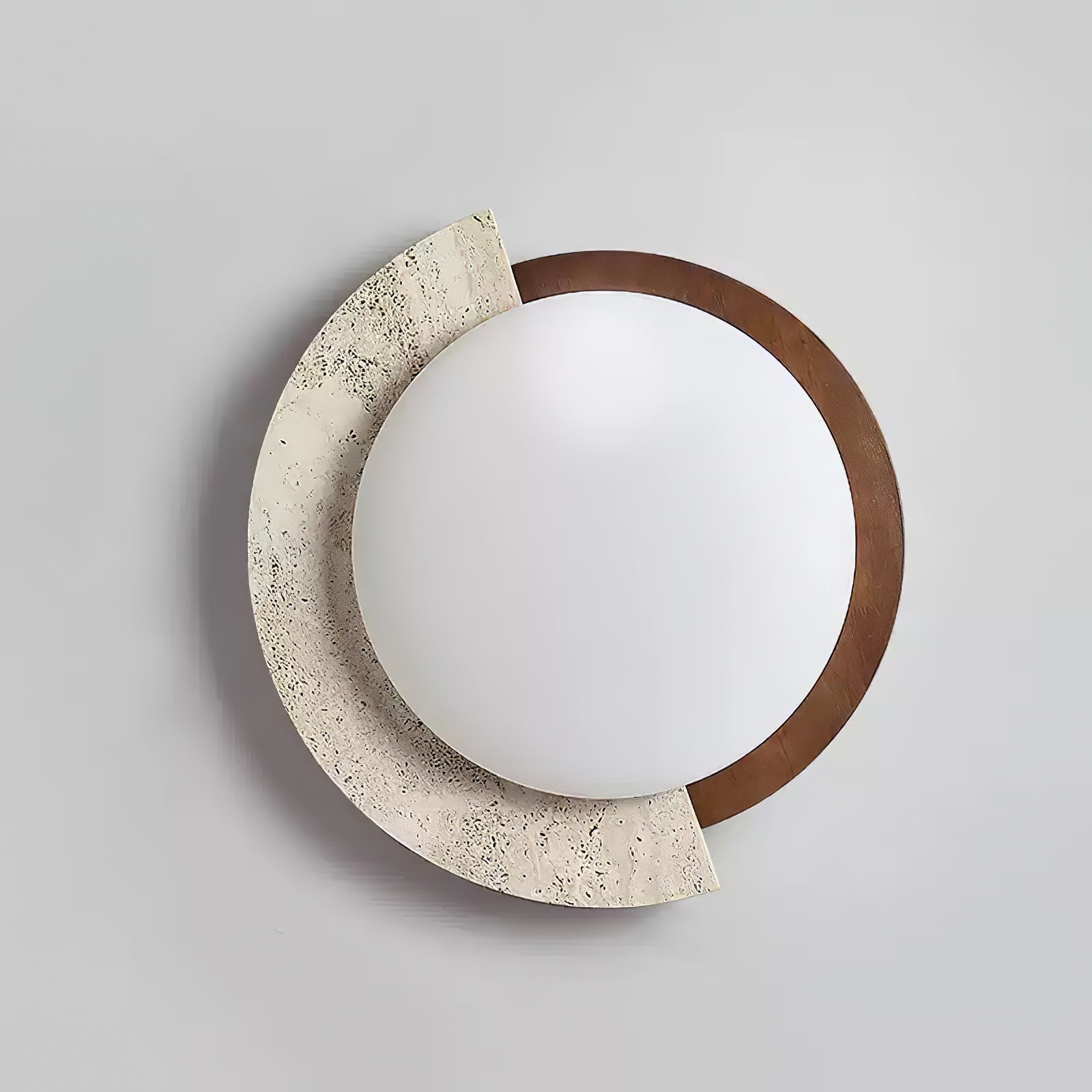 Ivnoran Arc-Rim Travertine Ceiling Light - Neutralighting