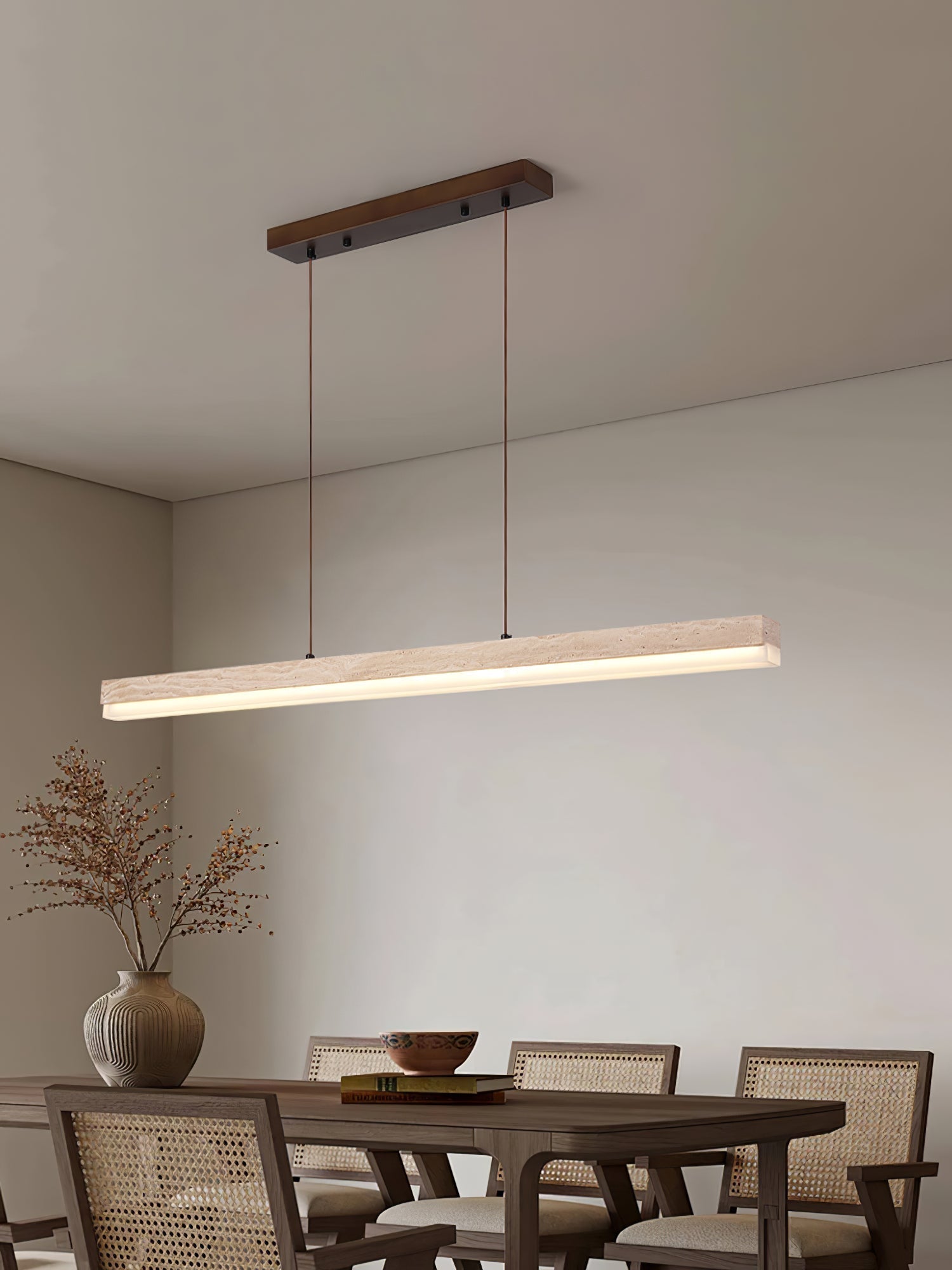 Ivsoryra Rectangular Travertine Pendant Light - Letslighting