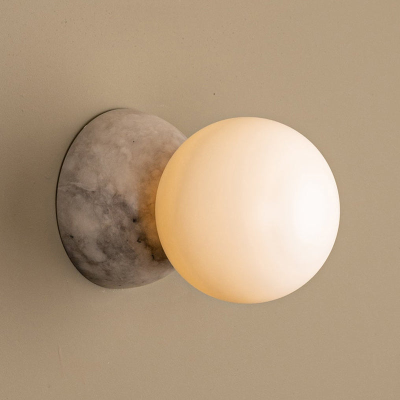 Fable Modern Minimalist Marble Glass Wall Lamp - Lamp Copper