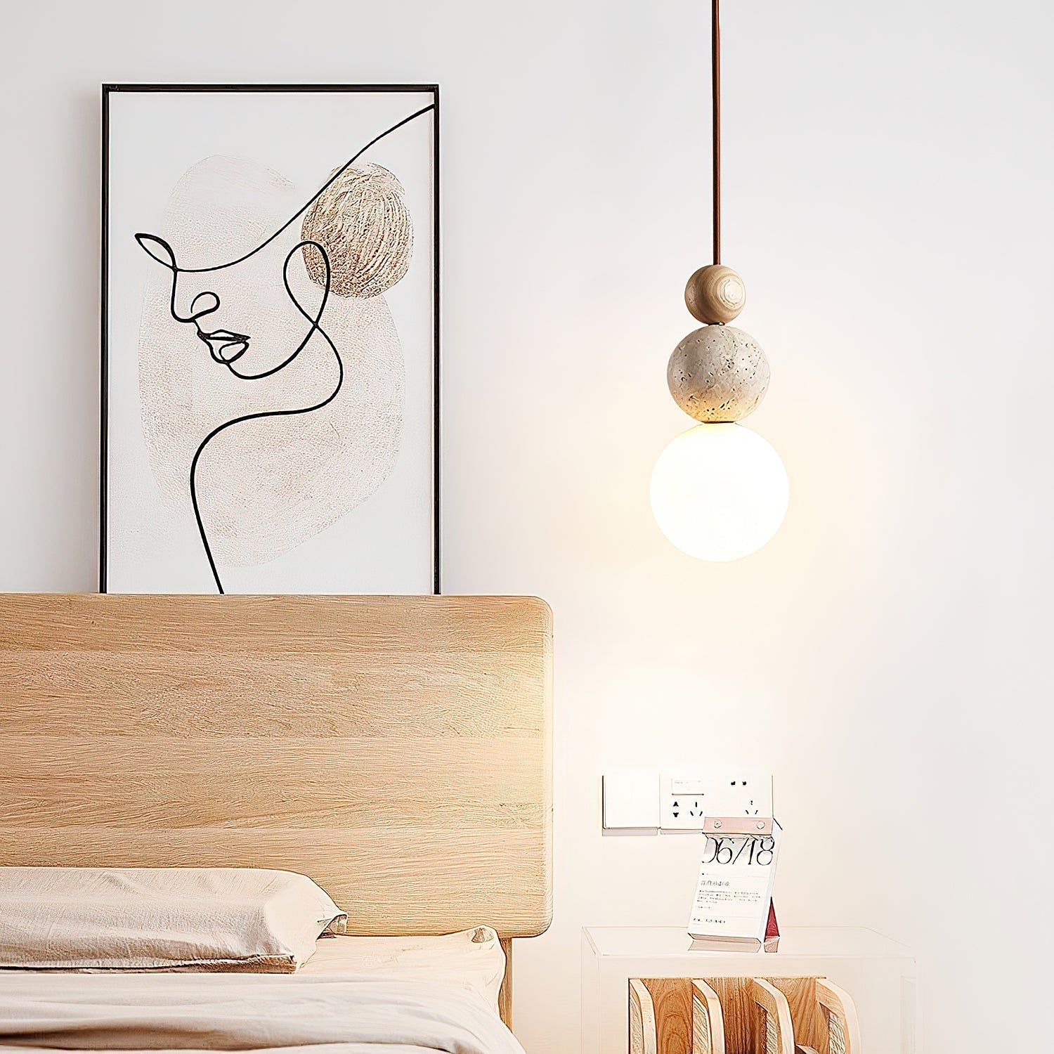 Ullaeia Sphere-Cluster Travertine Pendant Light - Neutralighting