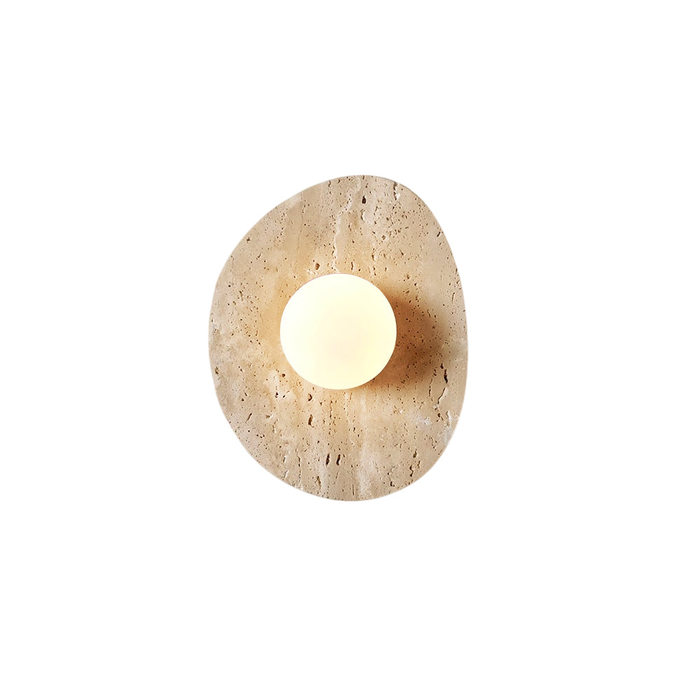 Kest Modern Minimalist Glass Travertine Wall Lamp - Lamp Copper
