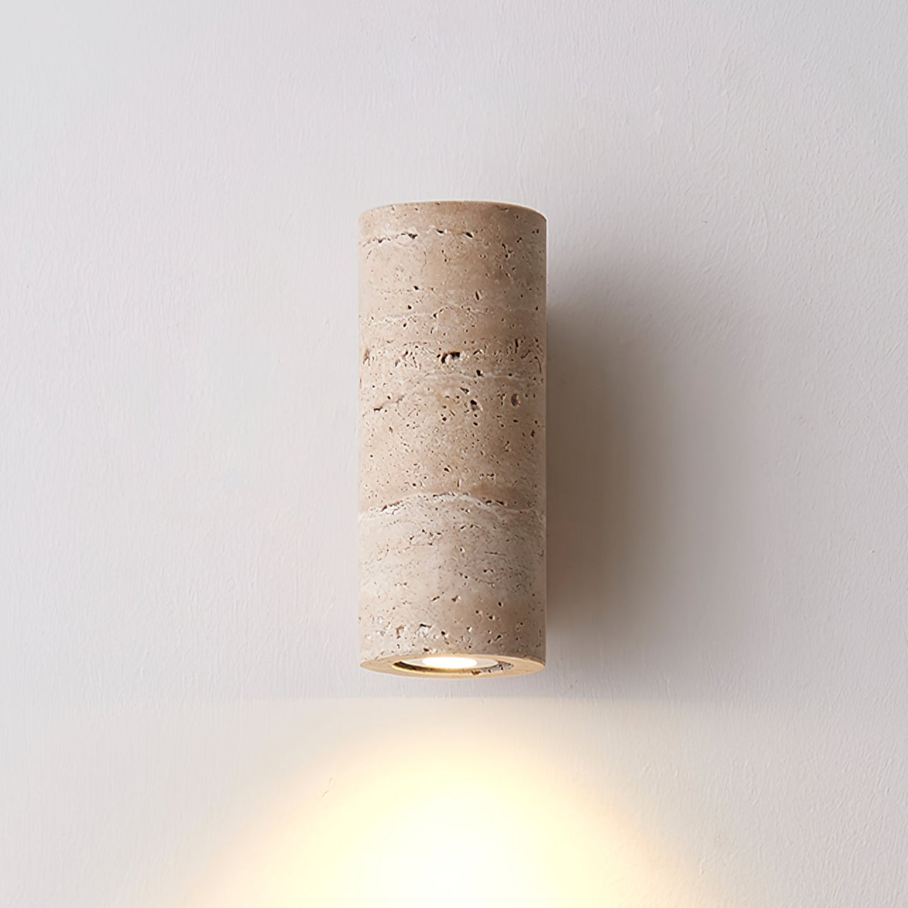 Ritta Lampada da Parete in Travertino Naturale