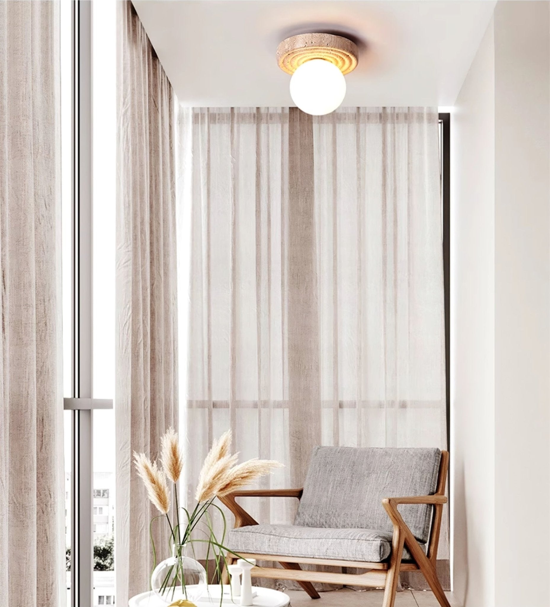 Carmen Travertine Ceiling Light - Letslighting