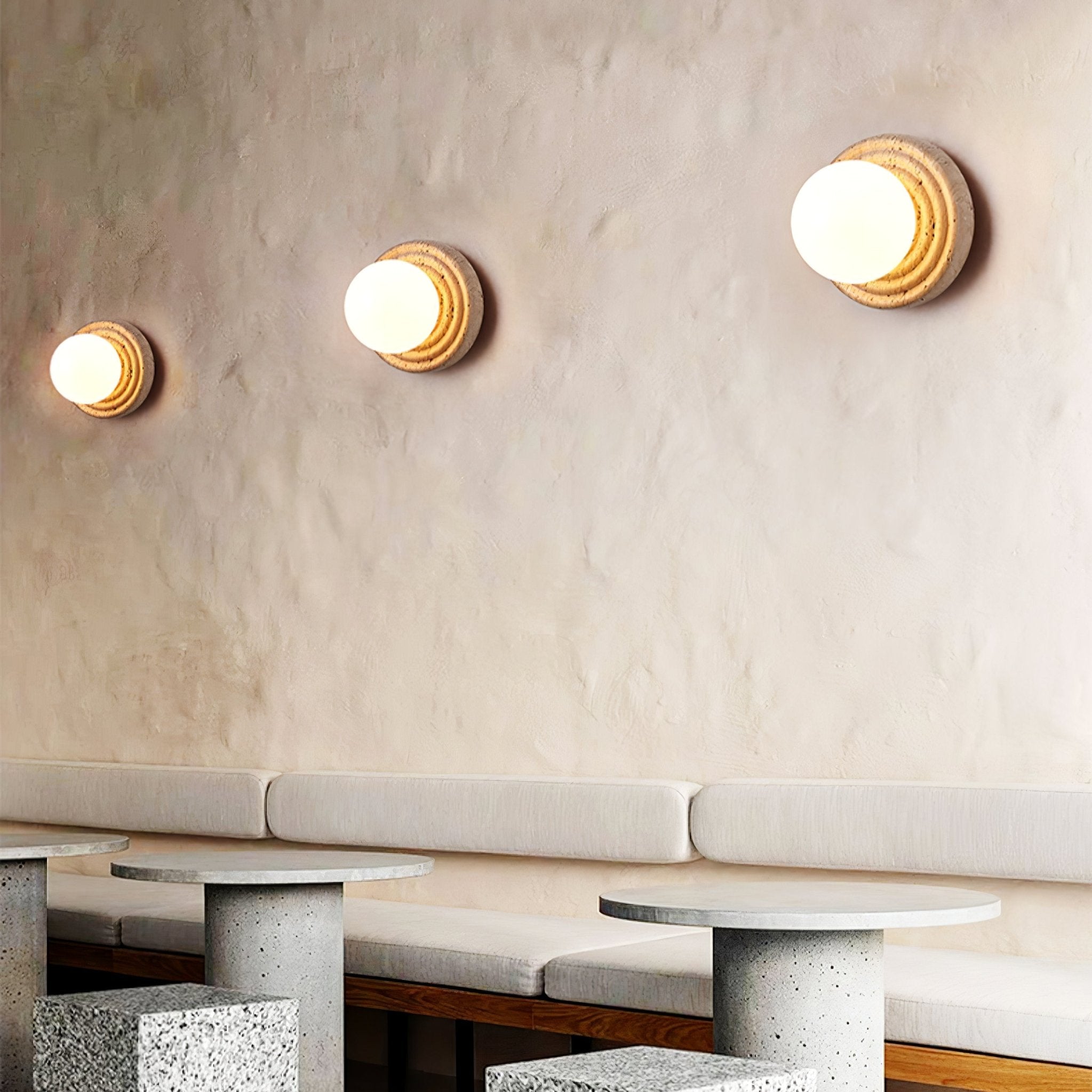 Echo Travertine Globe Wall Lamp - Letslighting