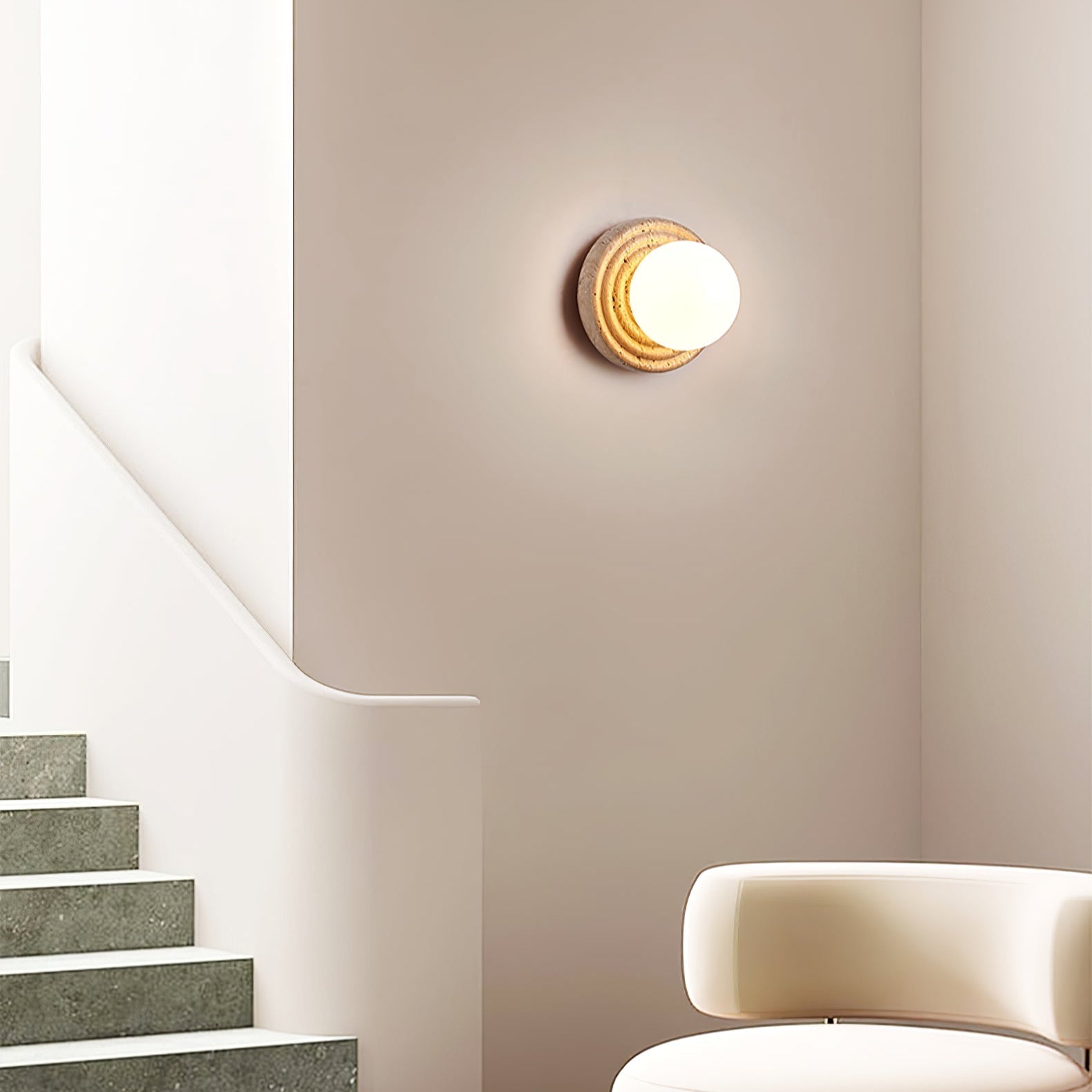 Echo Travertine Globe Wall Lamp - Letslighting