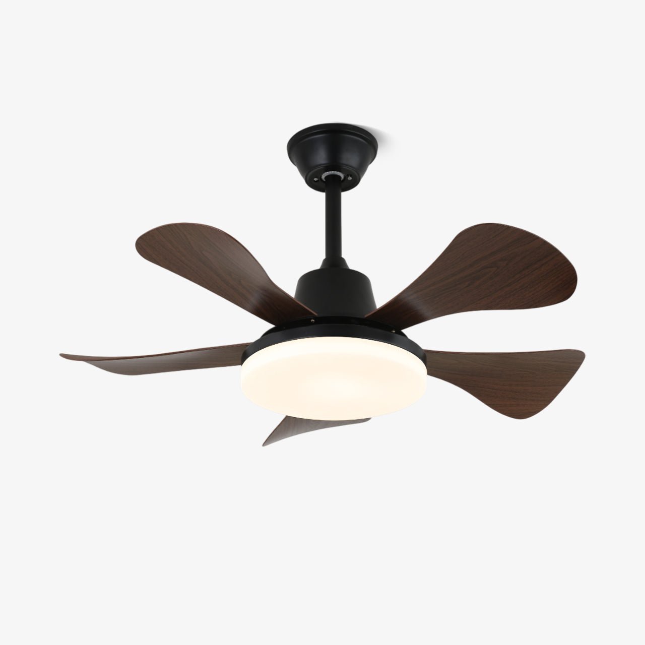 Ventilatore da soffitto Aveline in legno con luce, pale in noce e LED integrato