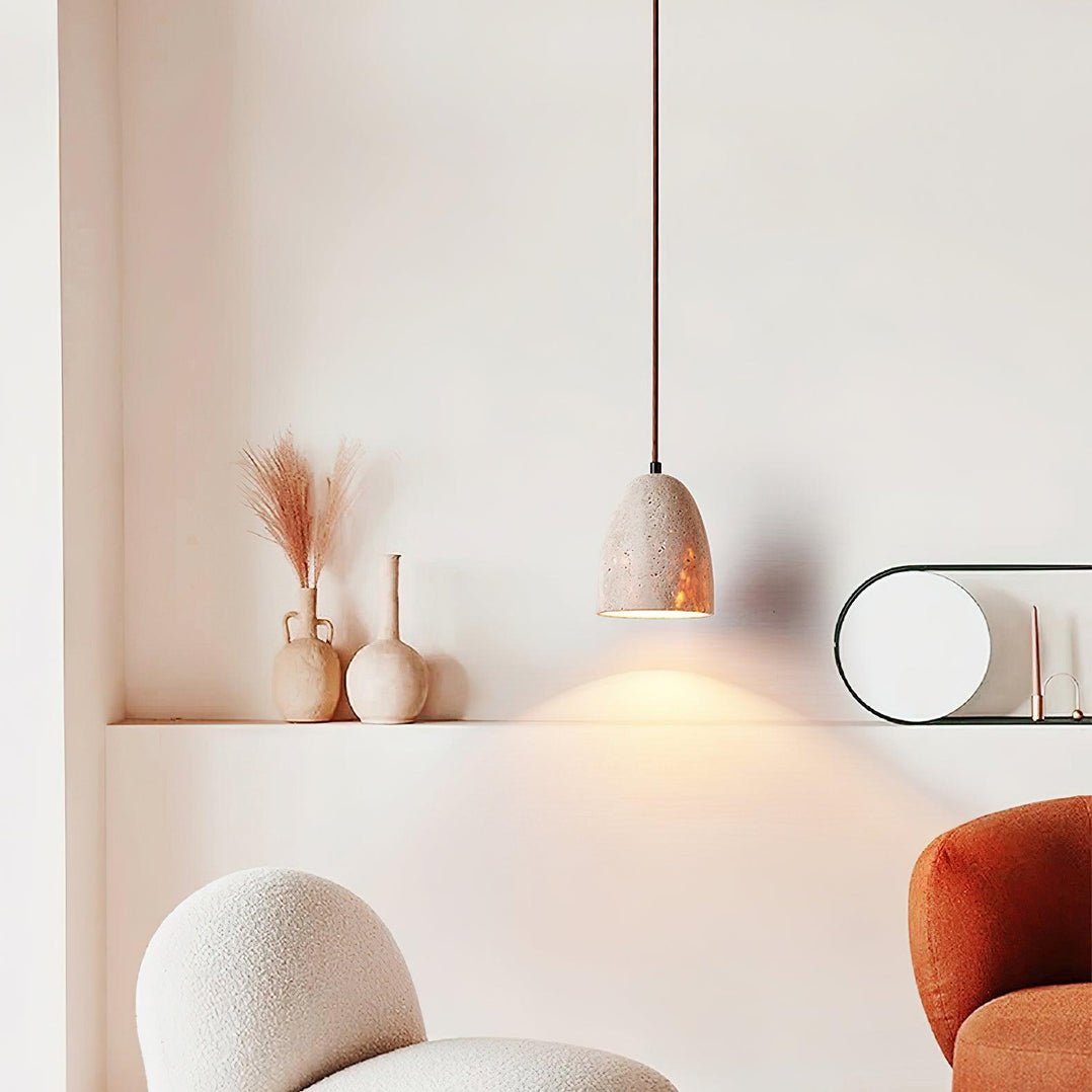 Evtheira Conical Travertine Pendant Light - Neutralighting