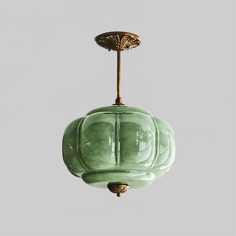 Eldio Green Glass Semi Flush Mount Light - Letslighting
