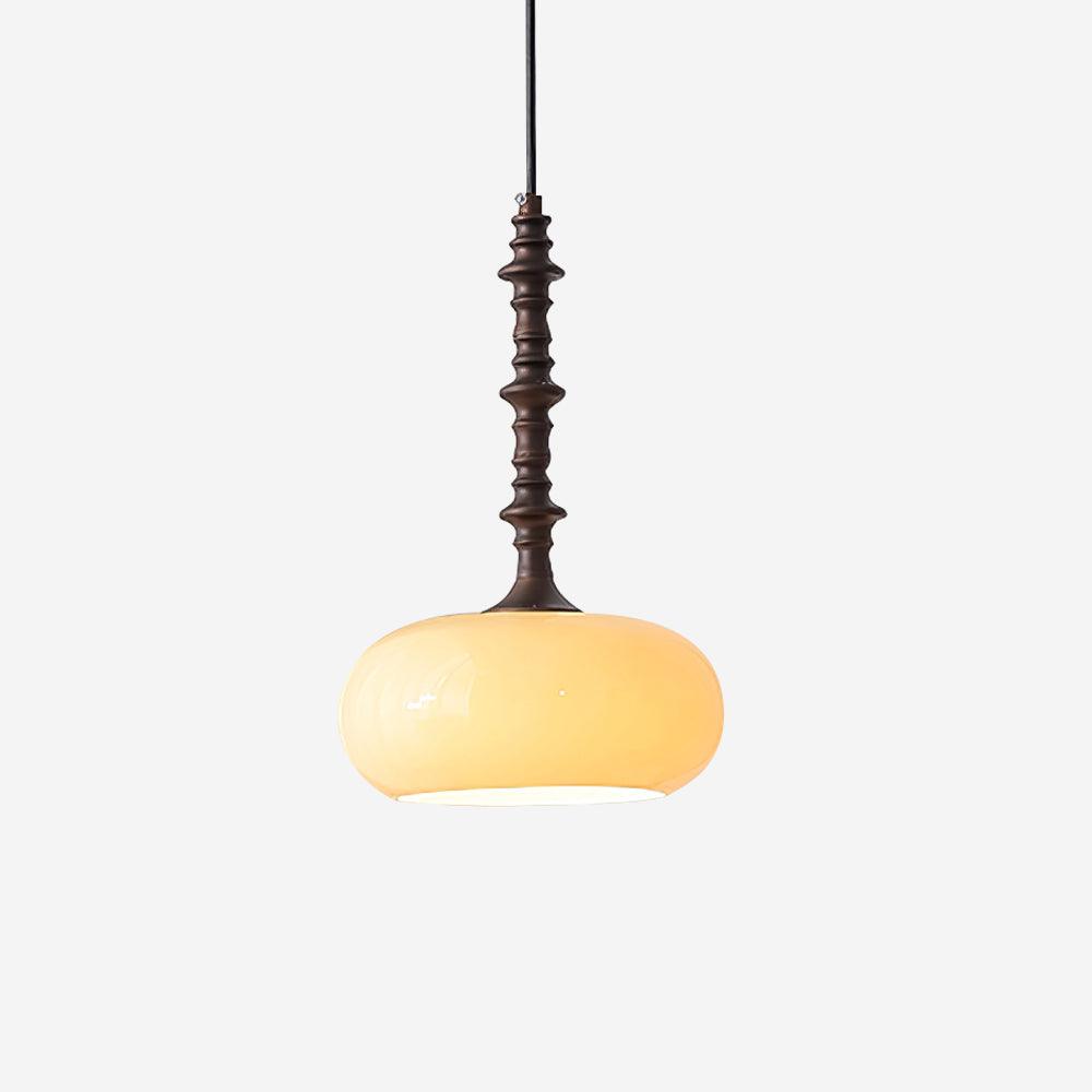 Pendant Lamp White Glass Shade Brown Vintage - Letslighting