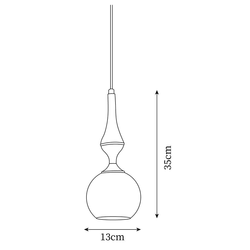 Pendant Lamp White Glass Shade Brown Vintage - Letslighting