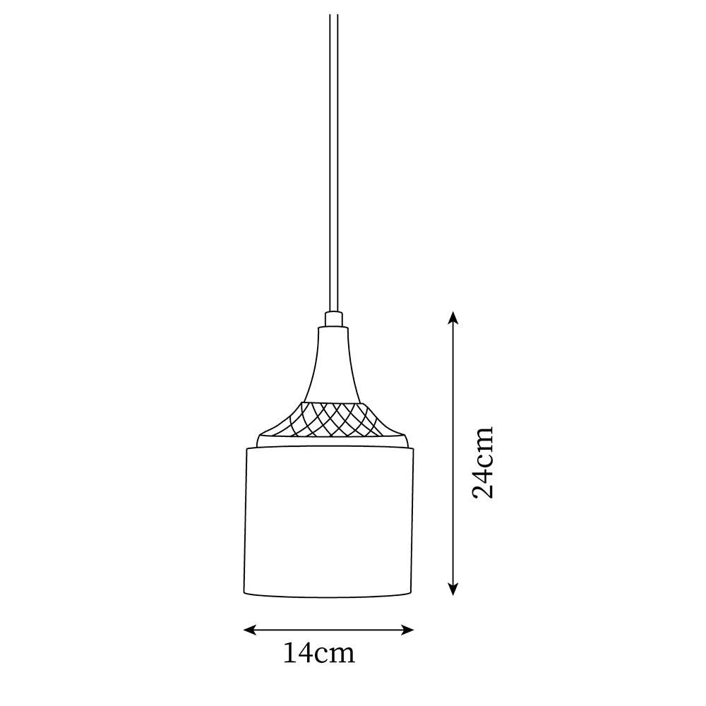 Pendant Lamp White Glass Shade Brown Vintage - Letslighting