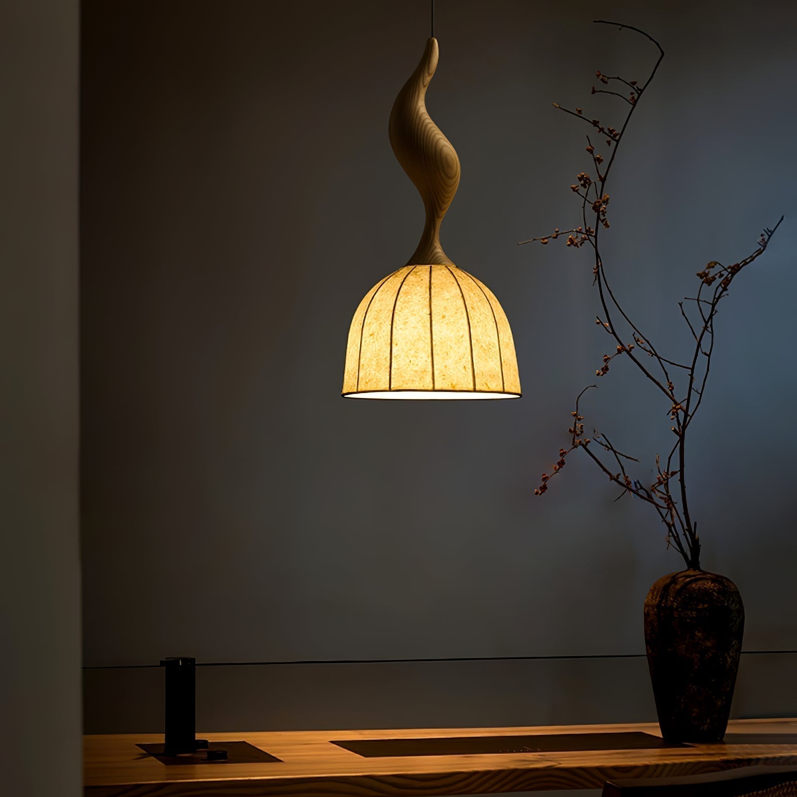 Colire Creativity Twisted Metal Wood Pendant Light - Blowlighting