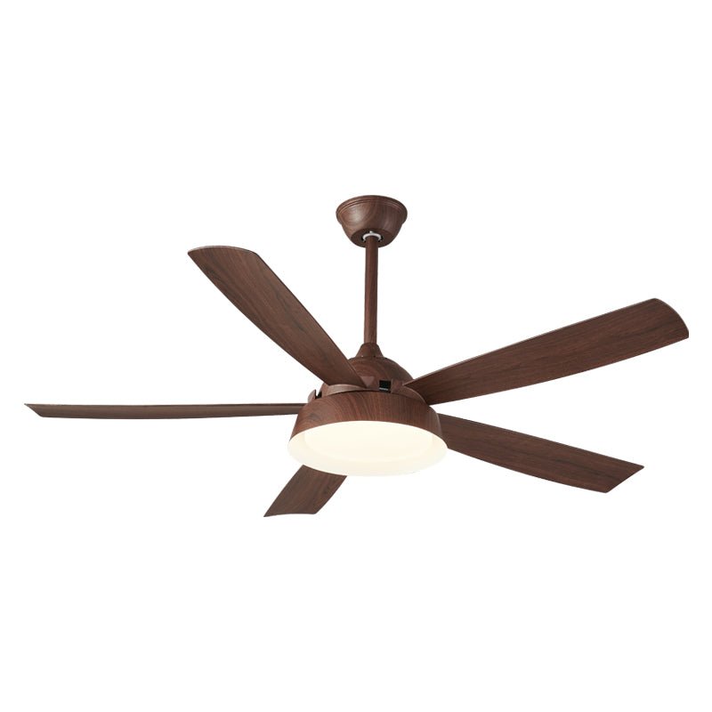 Ventilatore da soffitto Orvino con luce effetto legno, diverse finiture del corpo