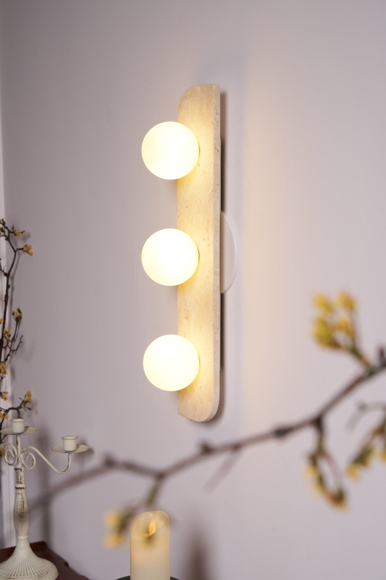 Alsilis Minimalist Travertine Wall Light - Neutralighting