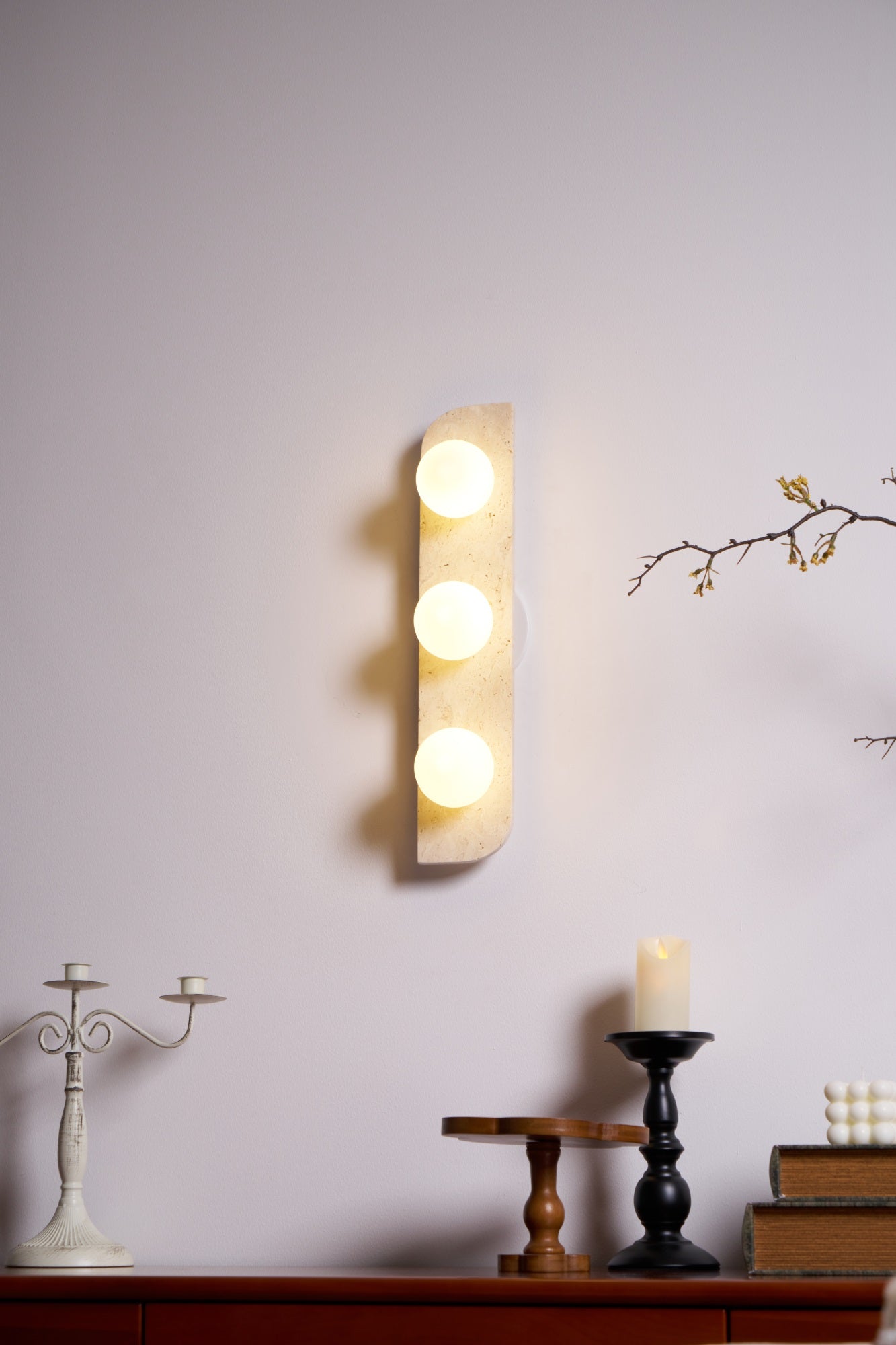 Alsilis Minimalist Travertine Wall Light - Neutralighting