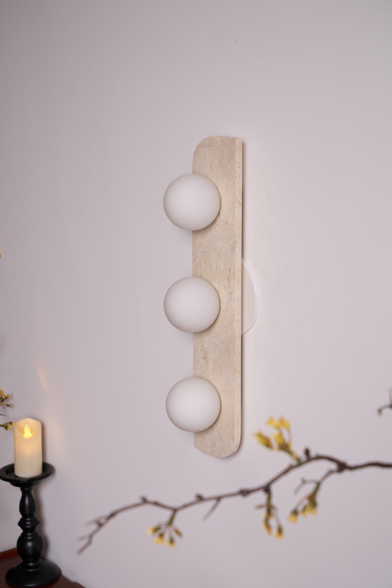 Alsilis Minimalist Travertine Wall Light - Neutralighting
