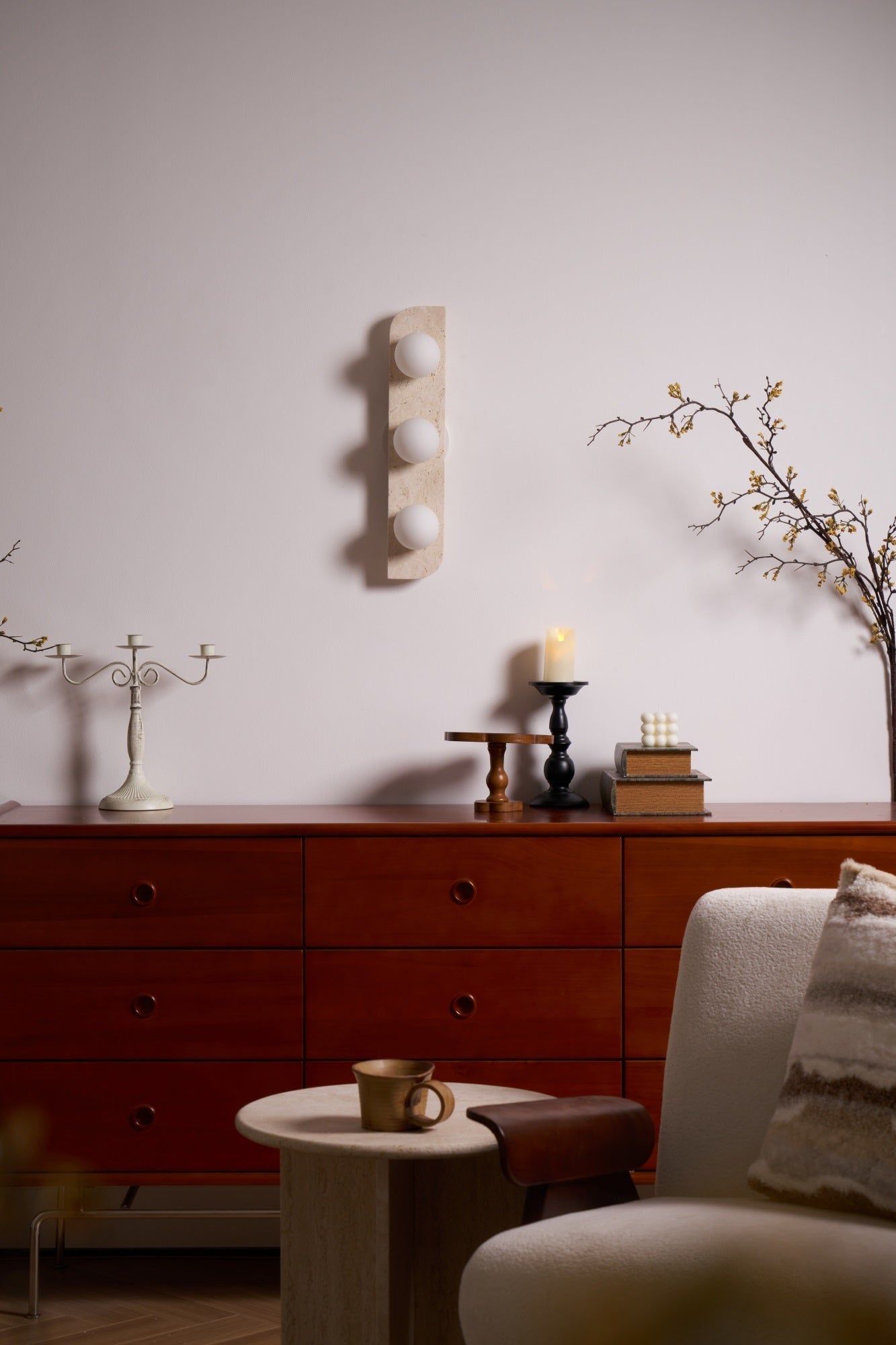 Alsilis Minimalist Travertine Wall Light - Neutralighting