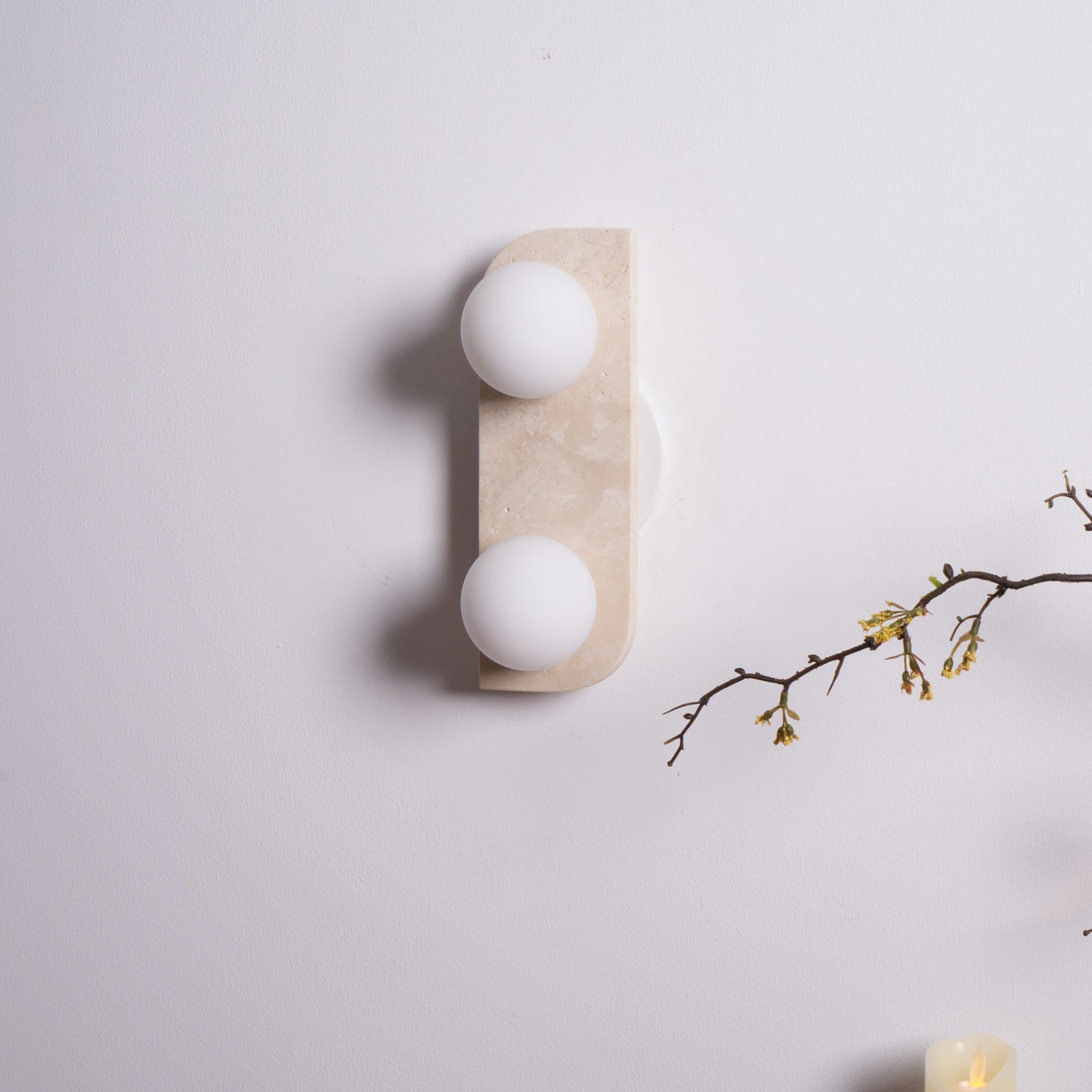 Alsilis Minimalist Travertine Wall Light - Neutralighting