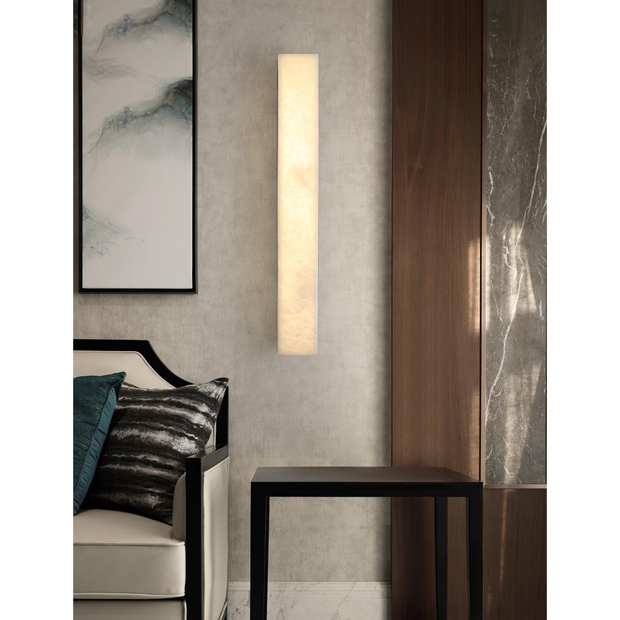 Quill Modern Minimalist Brass Alabaster Wall Lamp - Lamp Copper