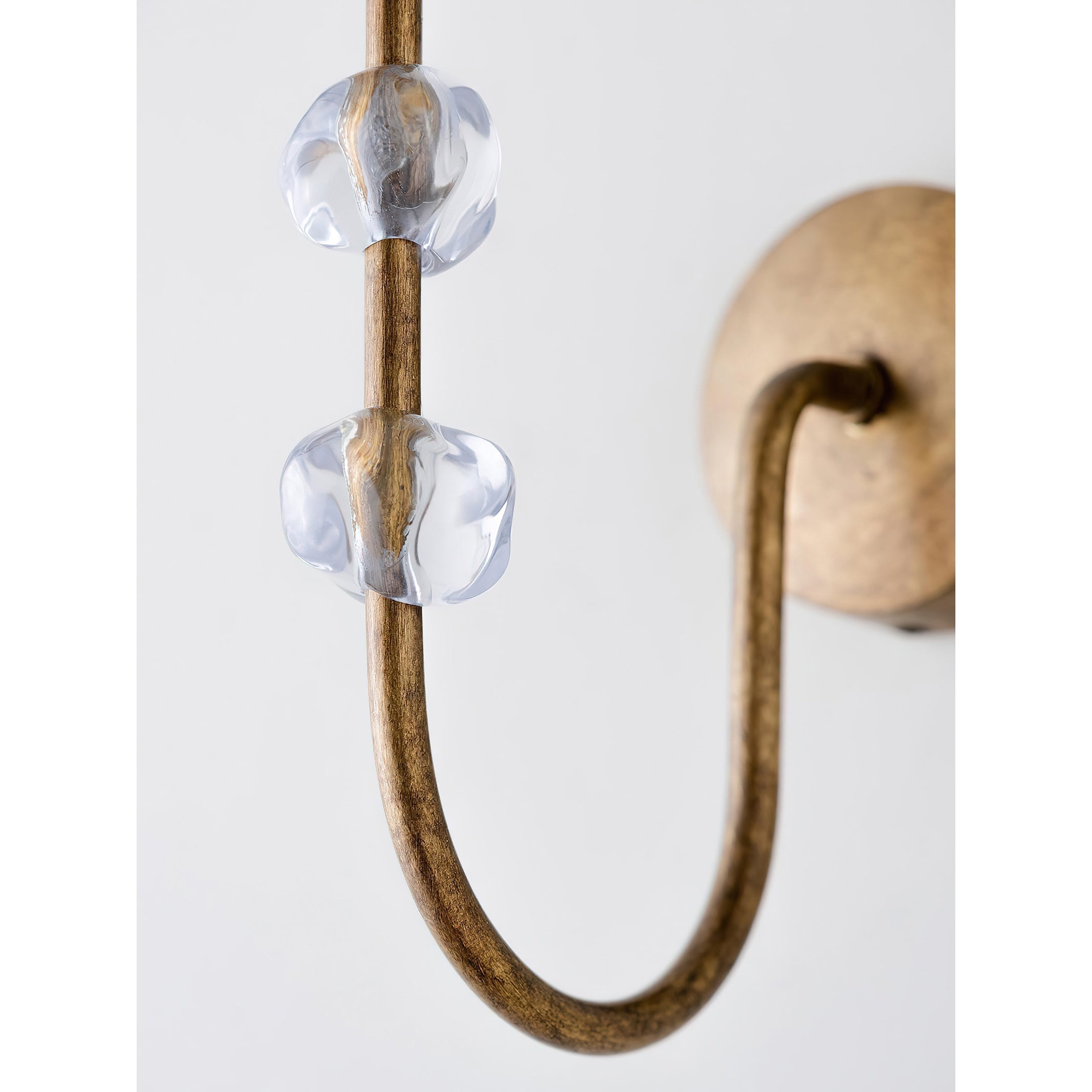 Rune Vintage Industrial Fabric Crystal Wall Lamp - Lamp Copper