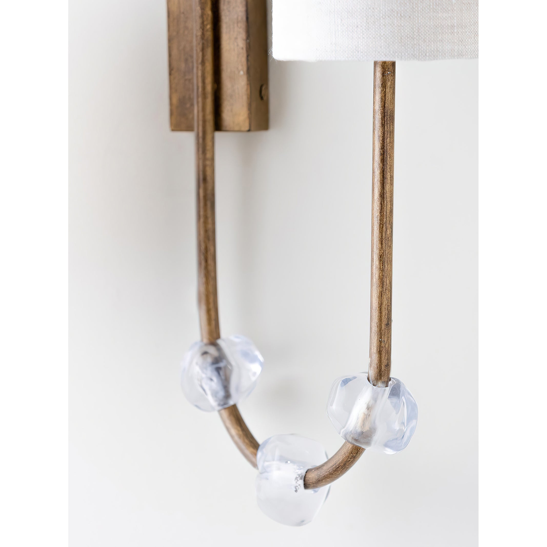 Rune Vintage Industrial Fabric Crystal Wall Lamp - Lamp Copper