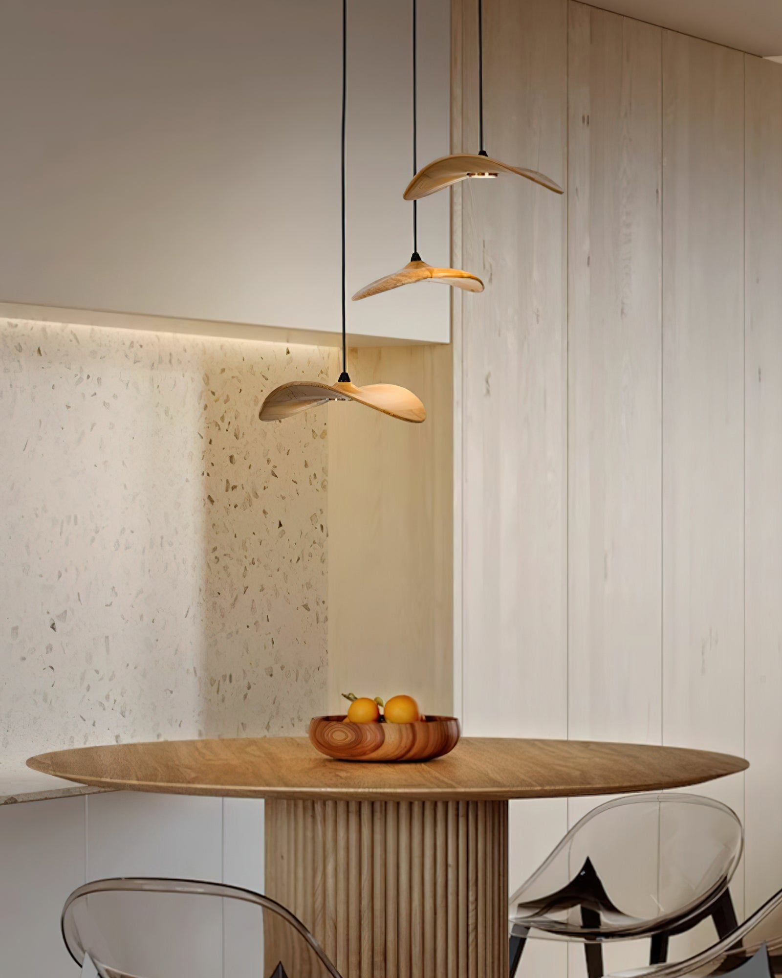 Abbott Modern Minimalist Empty Leaf Metal Wood Chandelier - Blowlighting