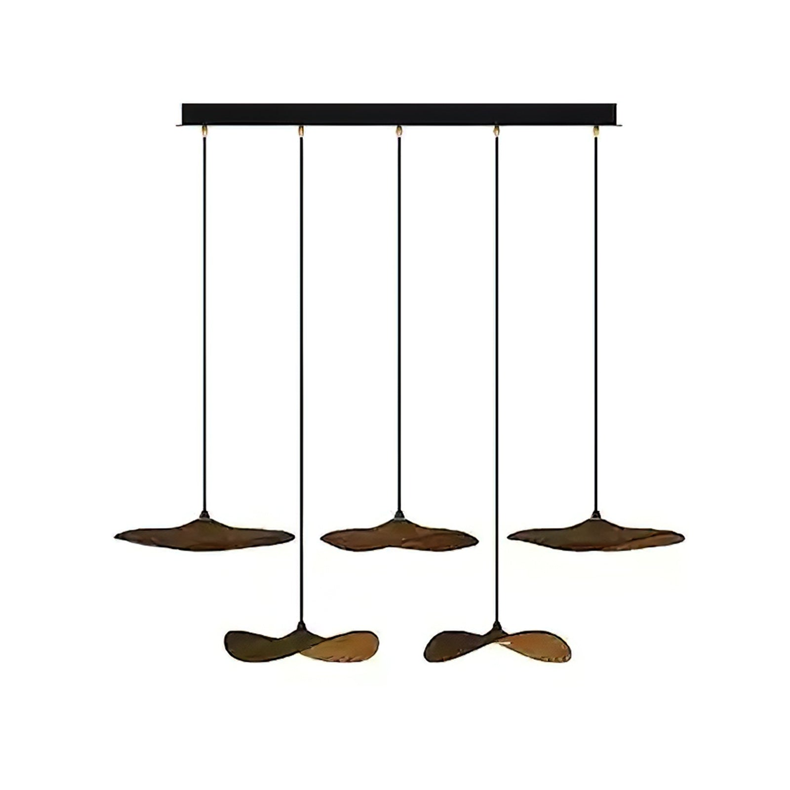 Abbott Modern Minimalist Empty Leaf Metal Wood Chandelier - Blowlighting