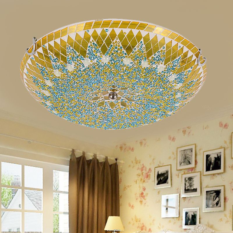 Tiffany Plafoniere Moderne Mediterranee Vetro Blu/Gialle/Bianche Soggiorno