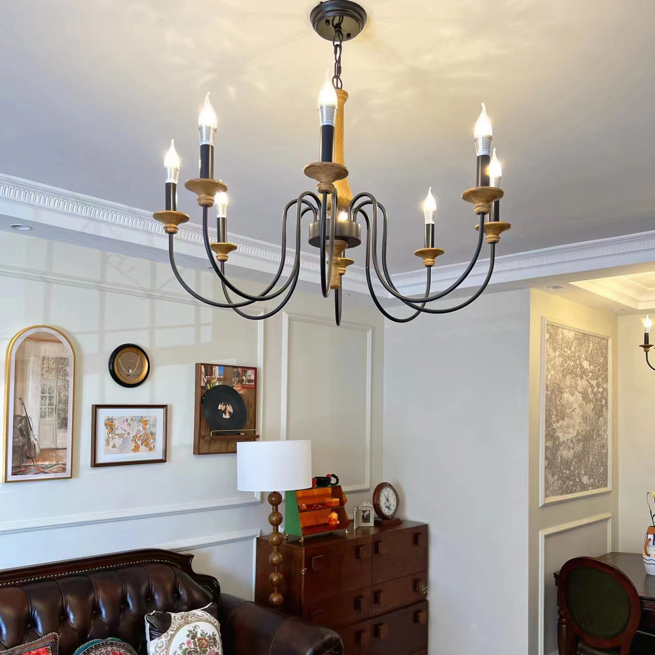 Alzorila Vintage Industrial Hand-carved Metal Chandelier - Lamp Copper