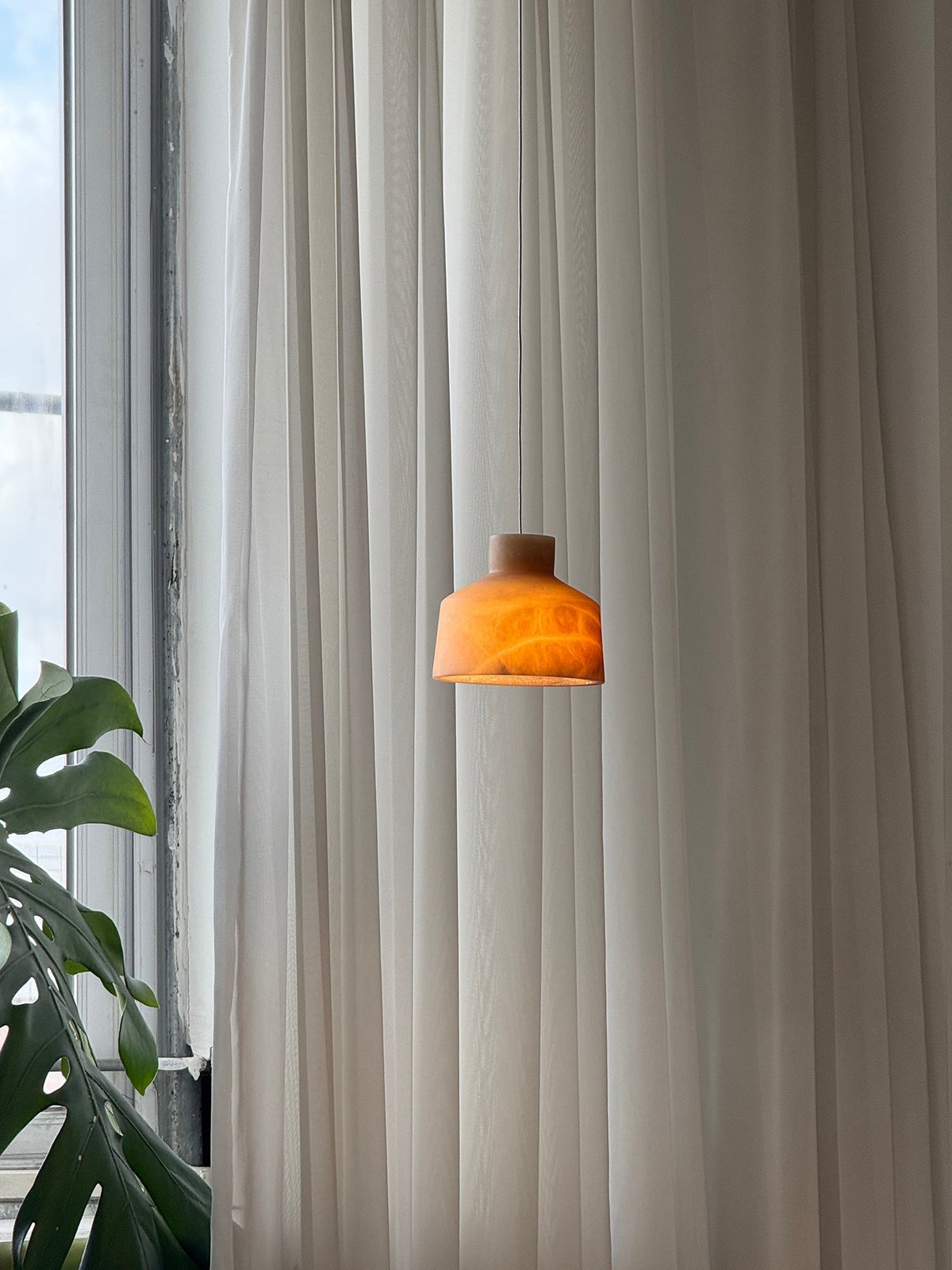 Aursore Modern Minimalist Alabaster Pendant Lamp - Lamp Copper
