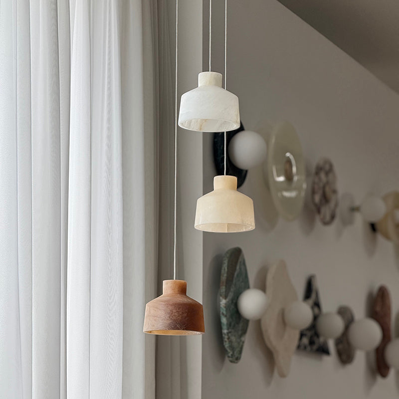 Aursore Modern Minimalist Alabaster Pendant Lamp - Lamp Copper